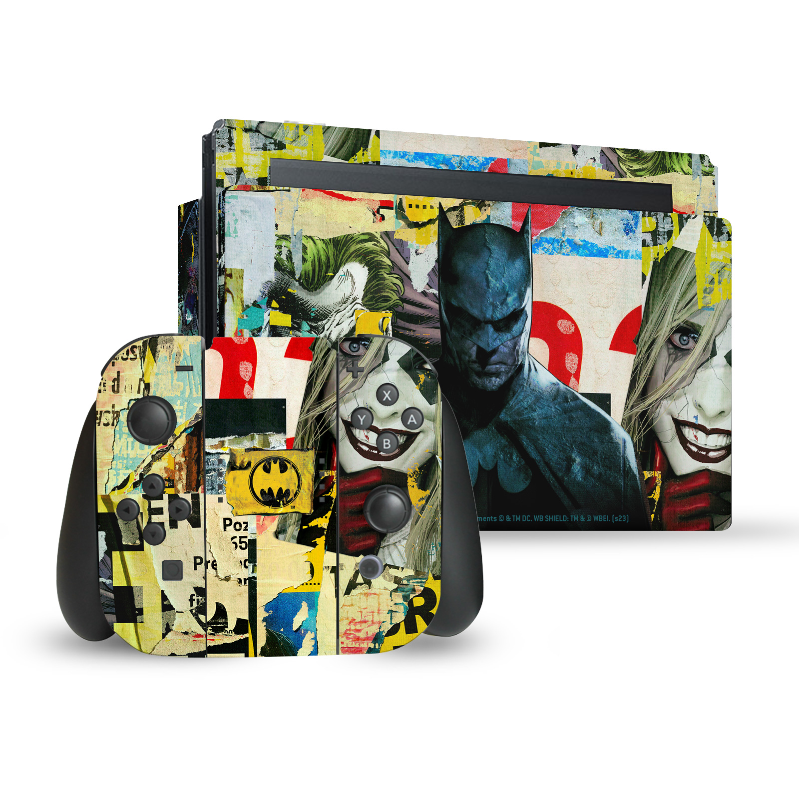 BATMAN DC COMICS LOGOS AND COMIC BOOK VINYL SKIN FOR NINTENDO SWITCH BUNDLE