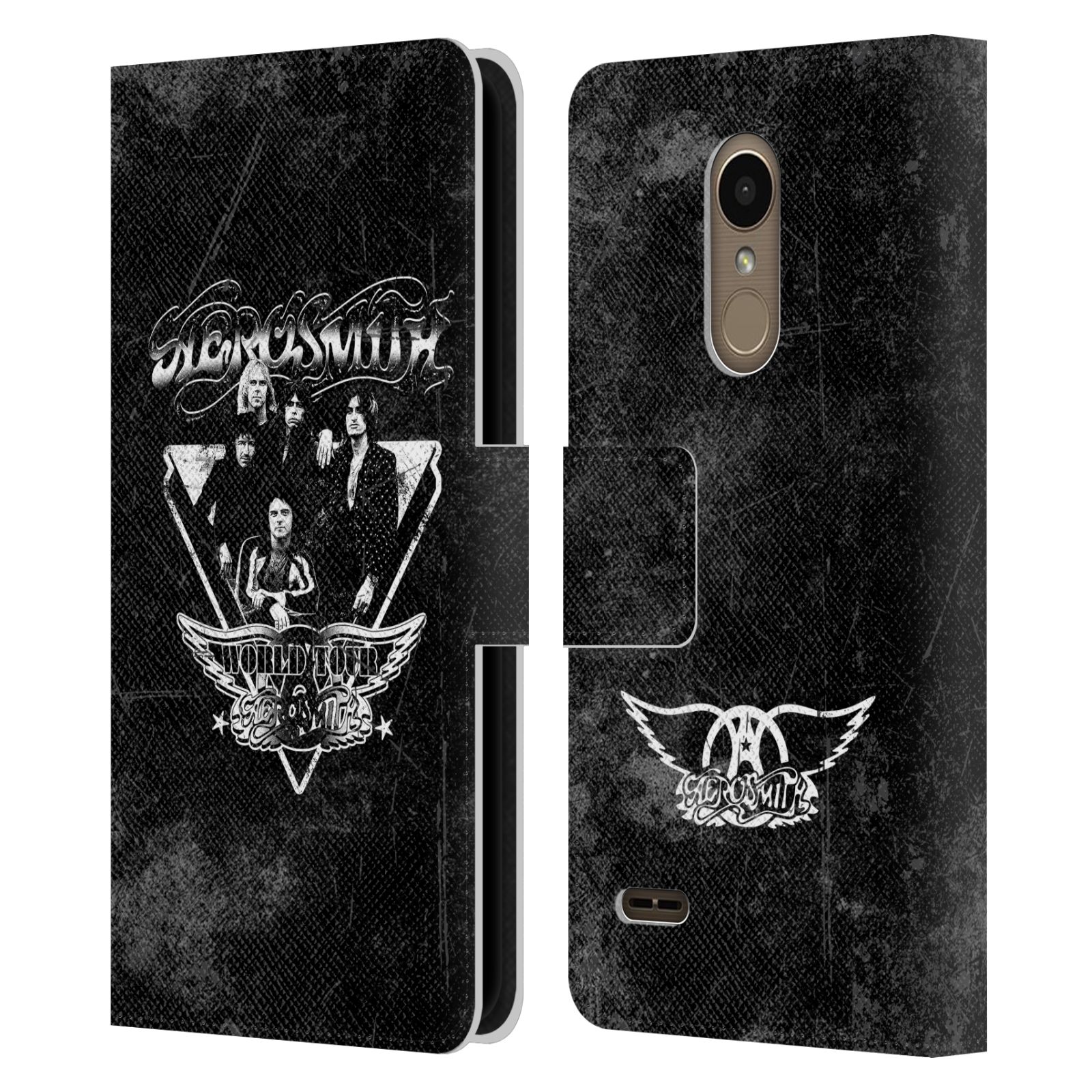 OFFICIAL AEROSMITH BLACK AND WHITE LEATHER BOOK WALLET CASE FOR LG PHONES 1 - Picture 7 of 7