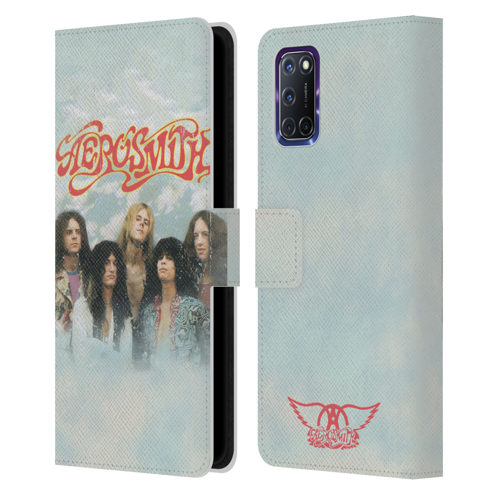 OFFICIAL AEROSMITH CLASSICS LEATHER BOOK WALLET CASE COVER FOR OPPO PHONES
