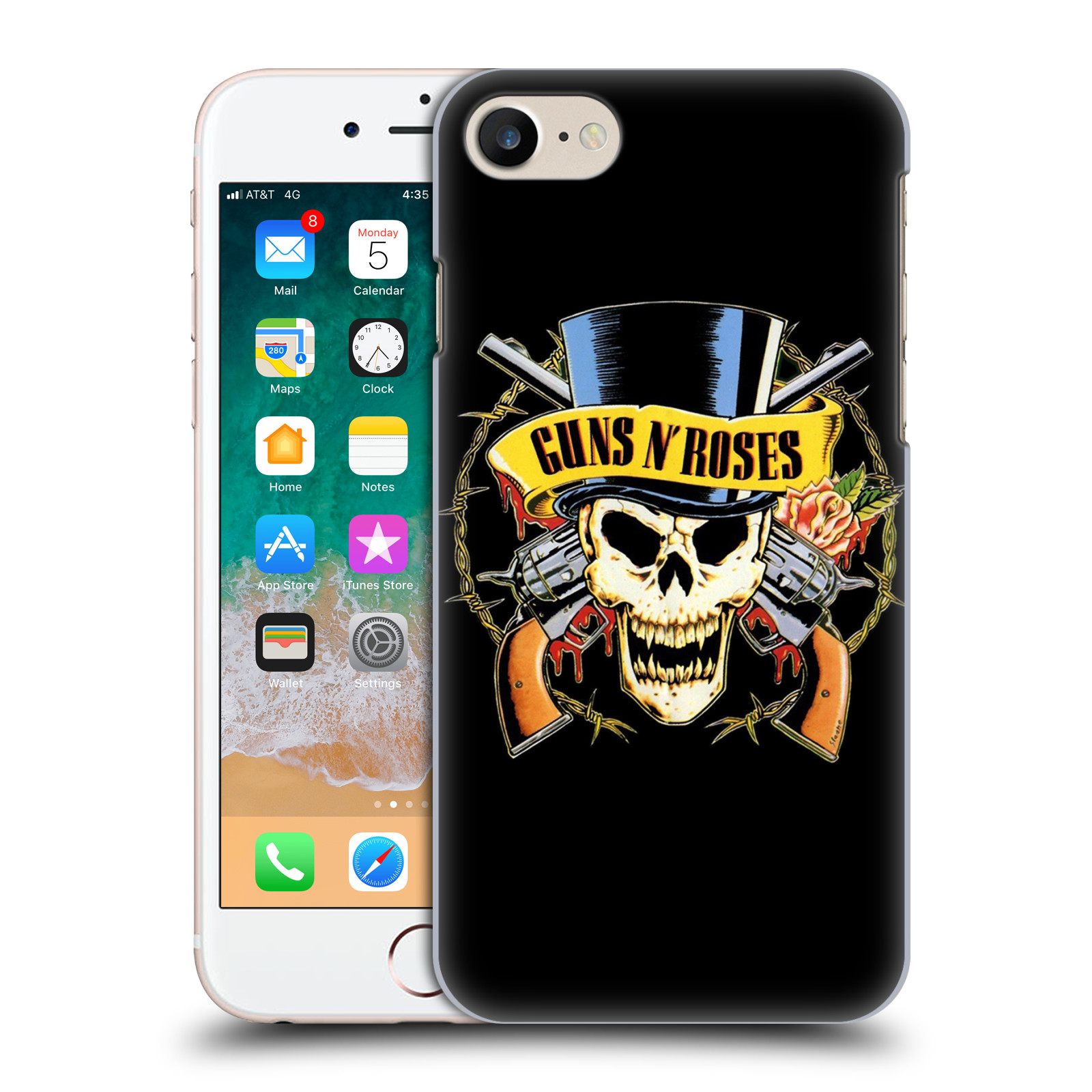 Plastové pouzdro na mobil Apple iPhone 7 HEAD CASE Guns N' Roses - Lebka (Plastový kryt či obal na mobilní telefon licencovaným motivem Guns N' Roses pro Apple iPhone 7)