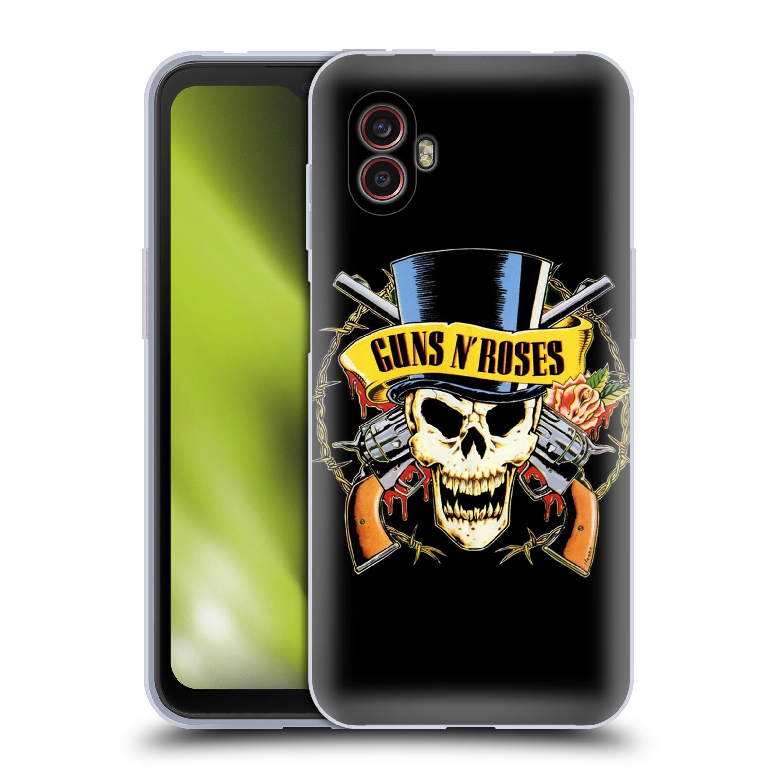 Silikonové pouzdro - Samsung Galaxy Xcover 6 Pro - Head Case - Guns N' Roses - Lebka (Silikonový kryt, obal, pouzdro na mobilní telefon Samsung Galaxy Xcover 6 Pro s motivem Guns N' Roses - Lebka)