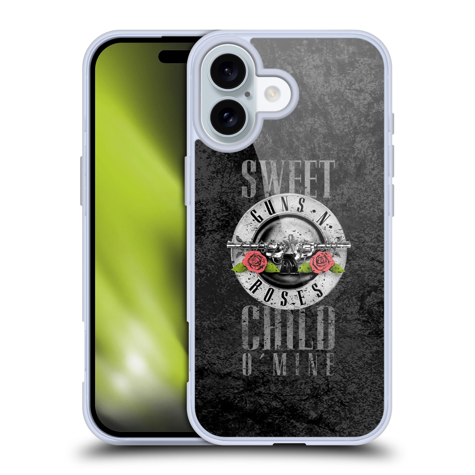 Silikonové lesklé pouzdro Apple iPhone 16 - Head Case - Guns N' Roses - Sweet Child (Lesklý silikonový kryt, obal, pouzdro na mobilní telefon Apple iPhone 16 s motivem Guns N' Roses - Sweet Child)