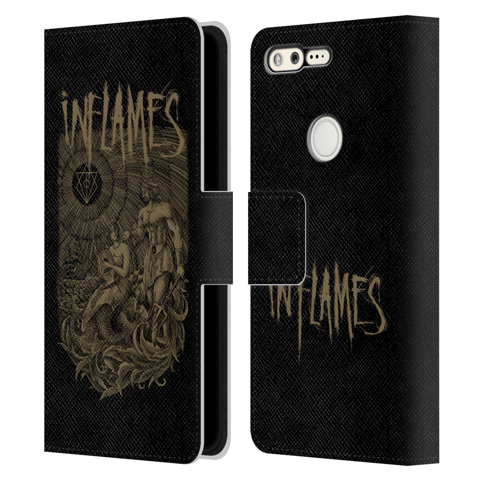 OFFICIAL IN FLAMES METAL GRUNGE LEATHER BOOK WALLET CASE COVER FOR GOOGLE PHONES - Picture 7 of 14