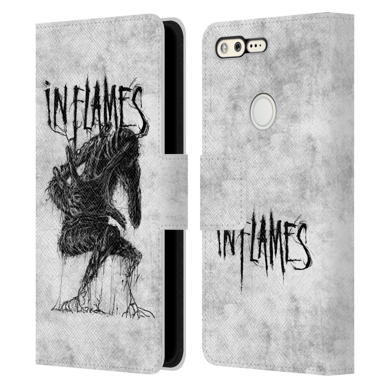 OFFICIAL IN FLAMES METAL GRUNGE LEATHER BOOK WALLET CASE COVER FOR GOOGLE PHONES - Picture 9 of 14