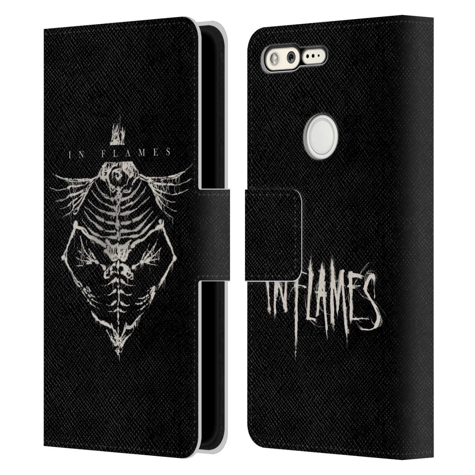 OFFICIAL IN FLAMES METAL GRUNGE LEATHER BOOK WALLET CASE COVER FOR GOOGLE PHONES - Picture 11 of 14
