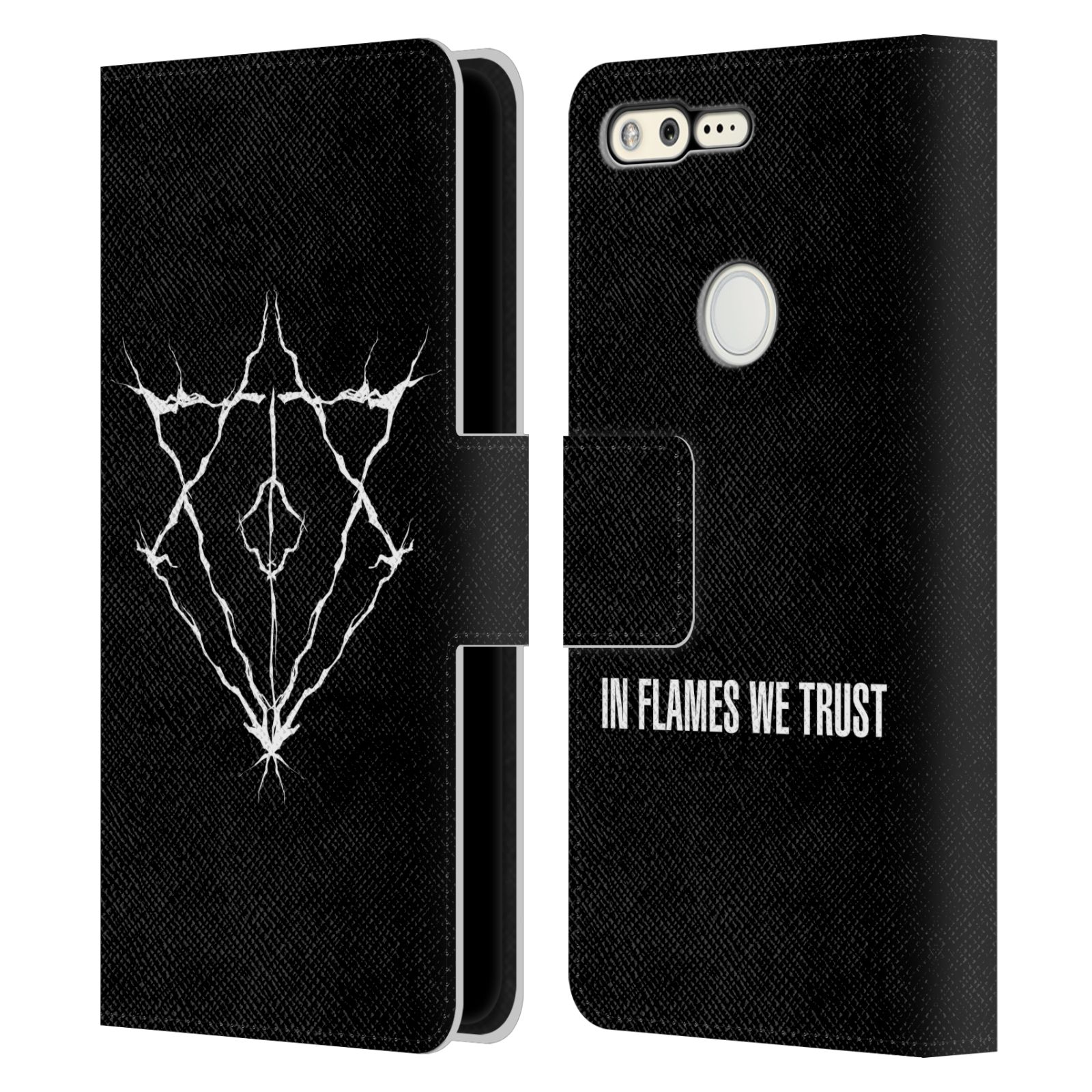 OFFICIAL IN FLAMES METAL GRUNGE LEATHER BOOK WALLET CASE COVER FOR GOOGLE PHONES - Picture 12 of 14