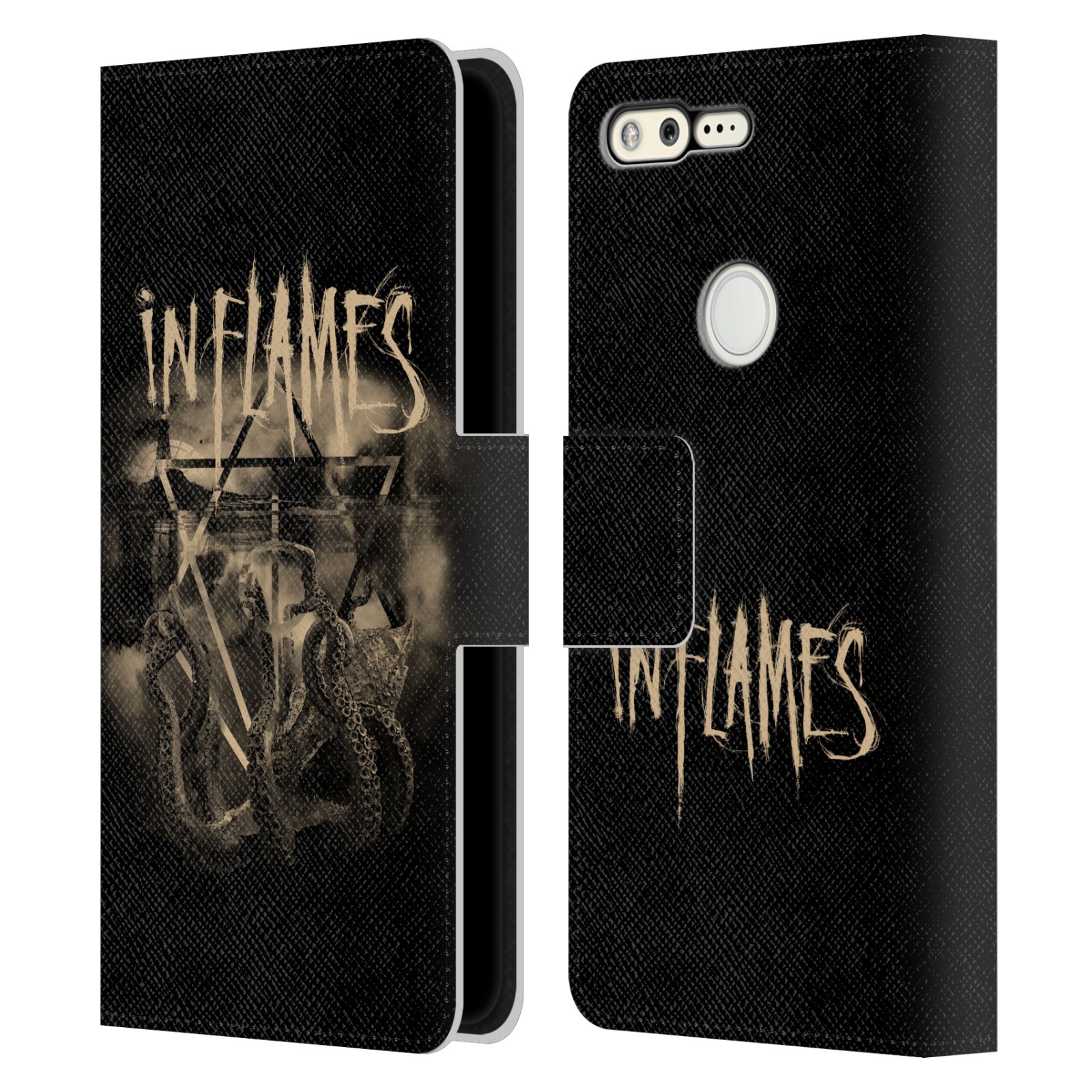 OFFICIAL IN FLAMES METAL GRUNGE LEATHER BOOK WALLET CASE COVER FOR GOOGLE PHONES - Picture 14 of 14