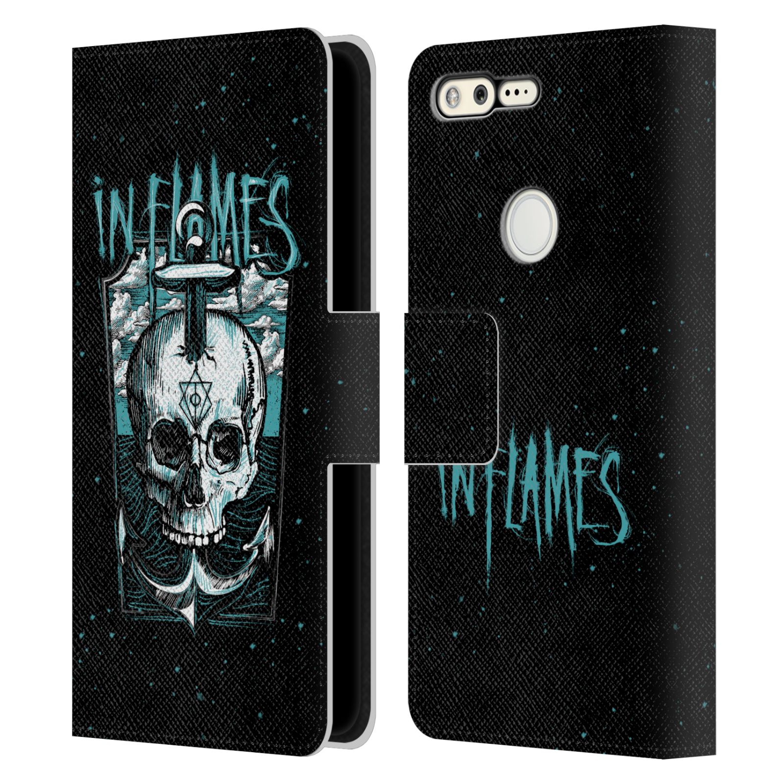 OFFICIAL IN FLAMES METAL GRUNGE LEATHER BOOK WALLET CASE COVER FOR GOOGLE PHONES - Picture 8 of 14