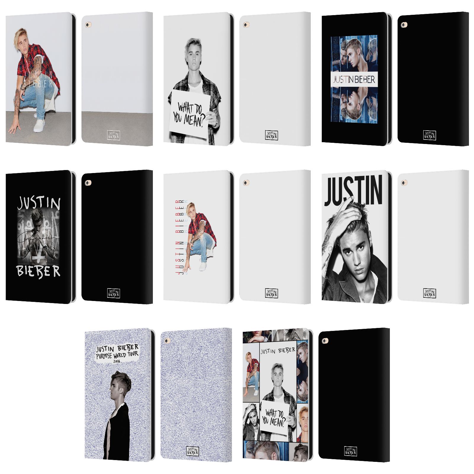 OFFICIAL JUSTIN BIEBER KEY ART LEATHER BOOK WALLET CASE COVER FOR APPLE