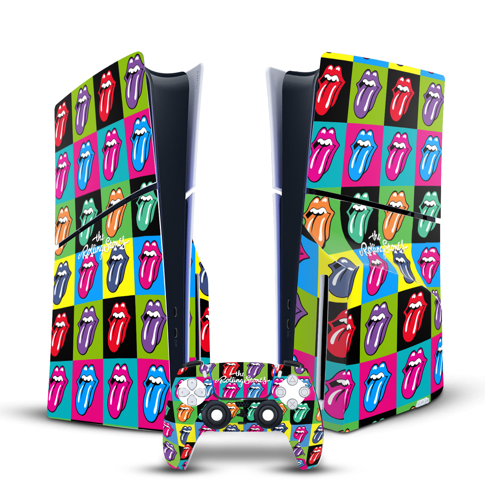 OFFICIAL THE ROLLING STONES ART VINYL SKIN FOR SONY PS5 SLIM DISC EDITION BUNDLE