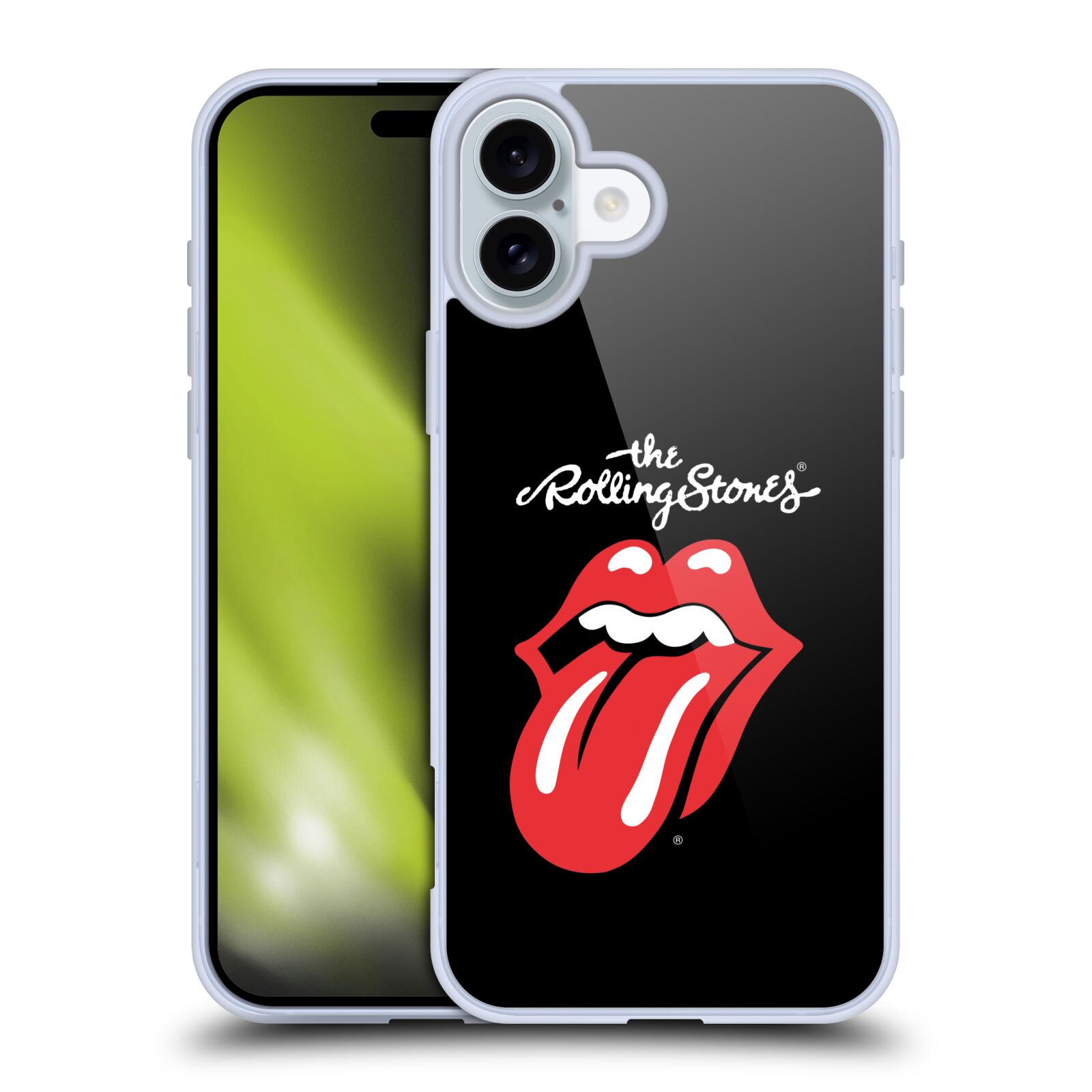 Silikonové lesklé pouzdro Apple iPhone 16 Plus - Head Case - The Rolling Stones - Classic Lick (Lesklý silikonový kryt, obal, pouzdro na mobilní telefon Apple iPhone 16 Plus s motivem The Rolling Stones - Classic Lick)