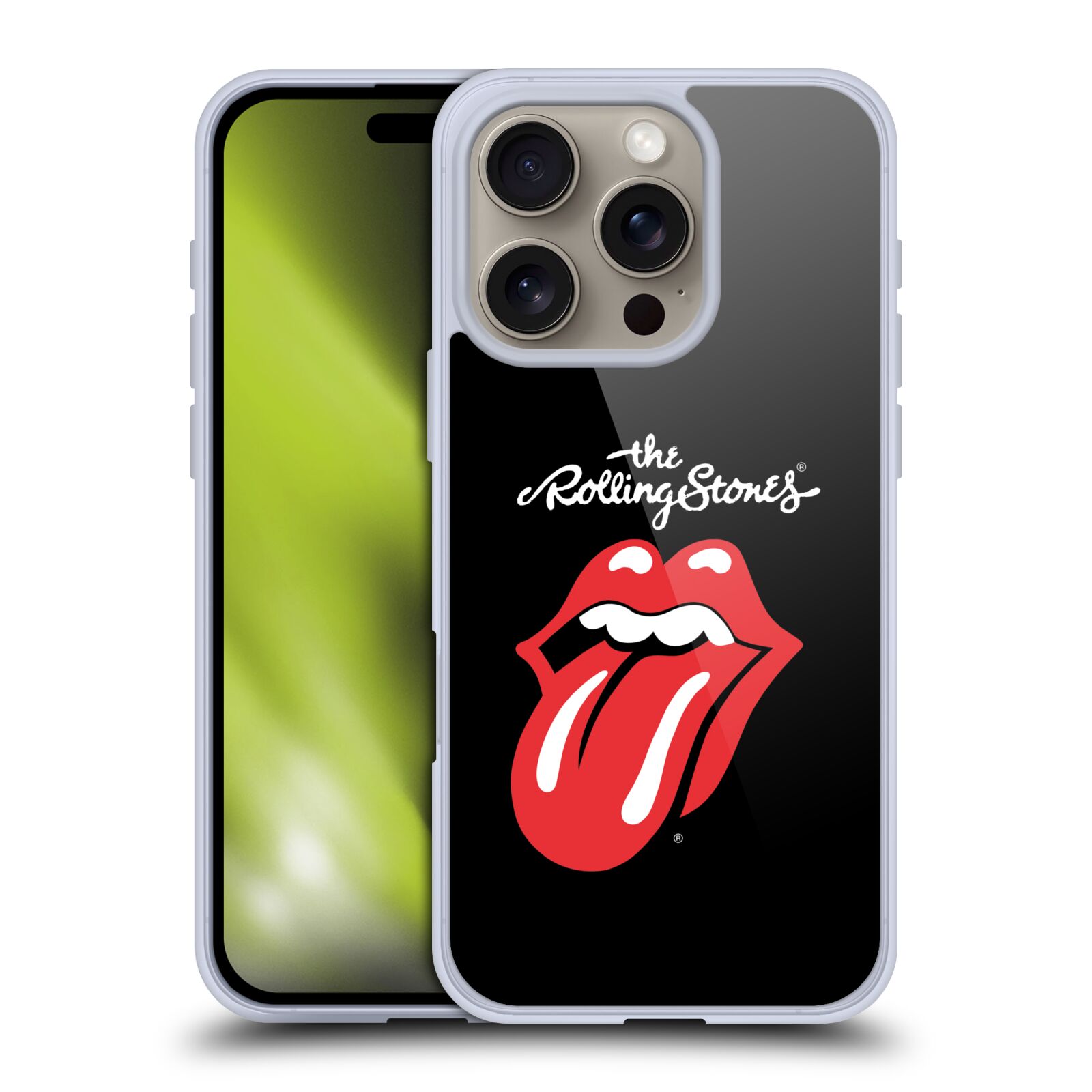 Silikonové lesklé pouzdro Apple iPhone 16 Pro - Head Case - The Rolling Stones - Classic Lick (Lesklý silikonový kryt, obal, pouzdro na mobilní telefon Apple iPhone 16 Pro s motivem The Rolling Stones - Classic Lick)