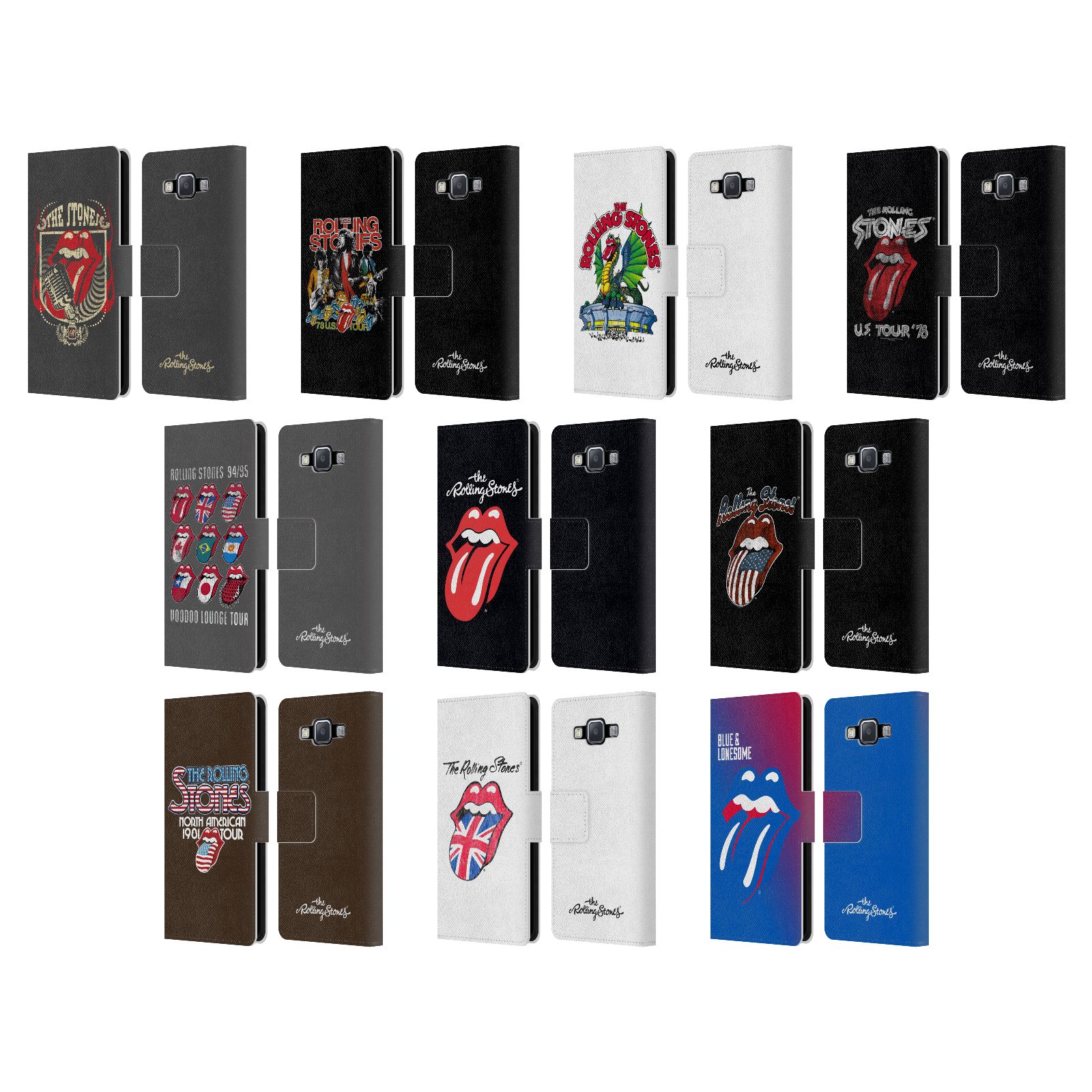 OFFICIAL THE ROLLING STONES KEY ART LEATHER BOOK CASE FOR SAMSUNG