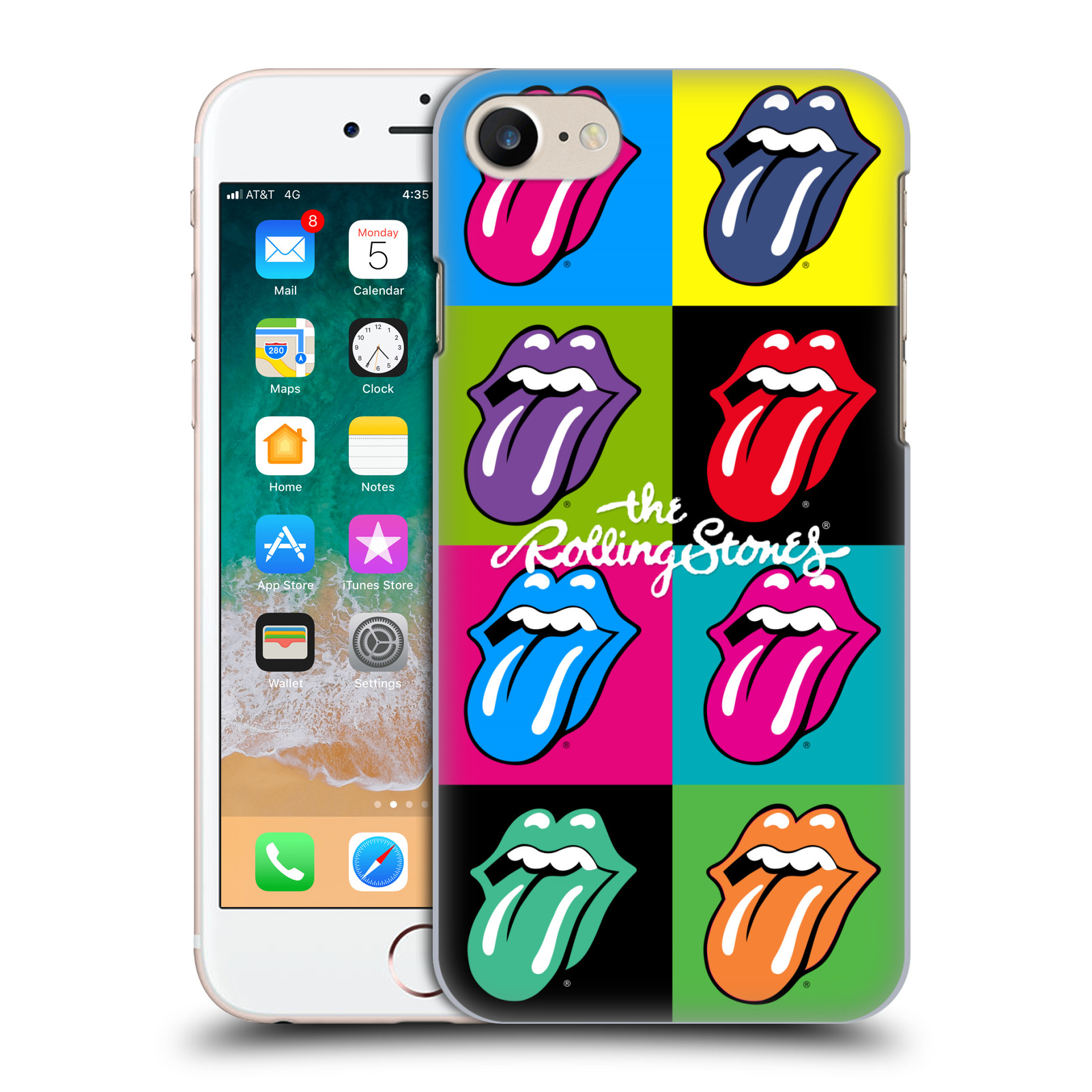 Plastové pouzdro na mobil Apple iPhone 7 HEAD CASE The Rolling Stones - Pop Art Vyplazené Jazyky (Plastový kryt či obal The Rolling Stones Official na mobilní telefon Apple iPhone 7)