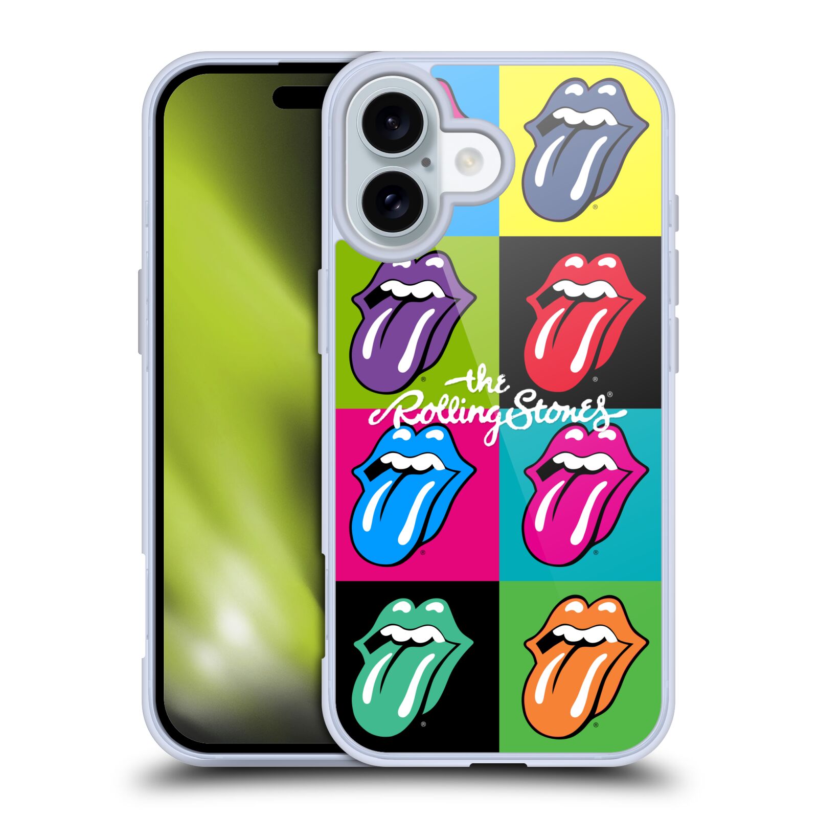 Silikonové lesklé pouzdro Apple iPhone 16 - Head Case - The Rolling Stones - Pop Art Vyplazené Jazyky (Lesklý silikonový kryt, obal, pouzdro na mobilní telefon Apple iPhone 16 s motivem The Rolling Stones - Pop Art Vyplazené Jazyky)