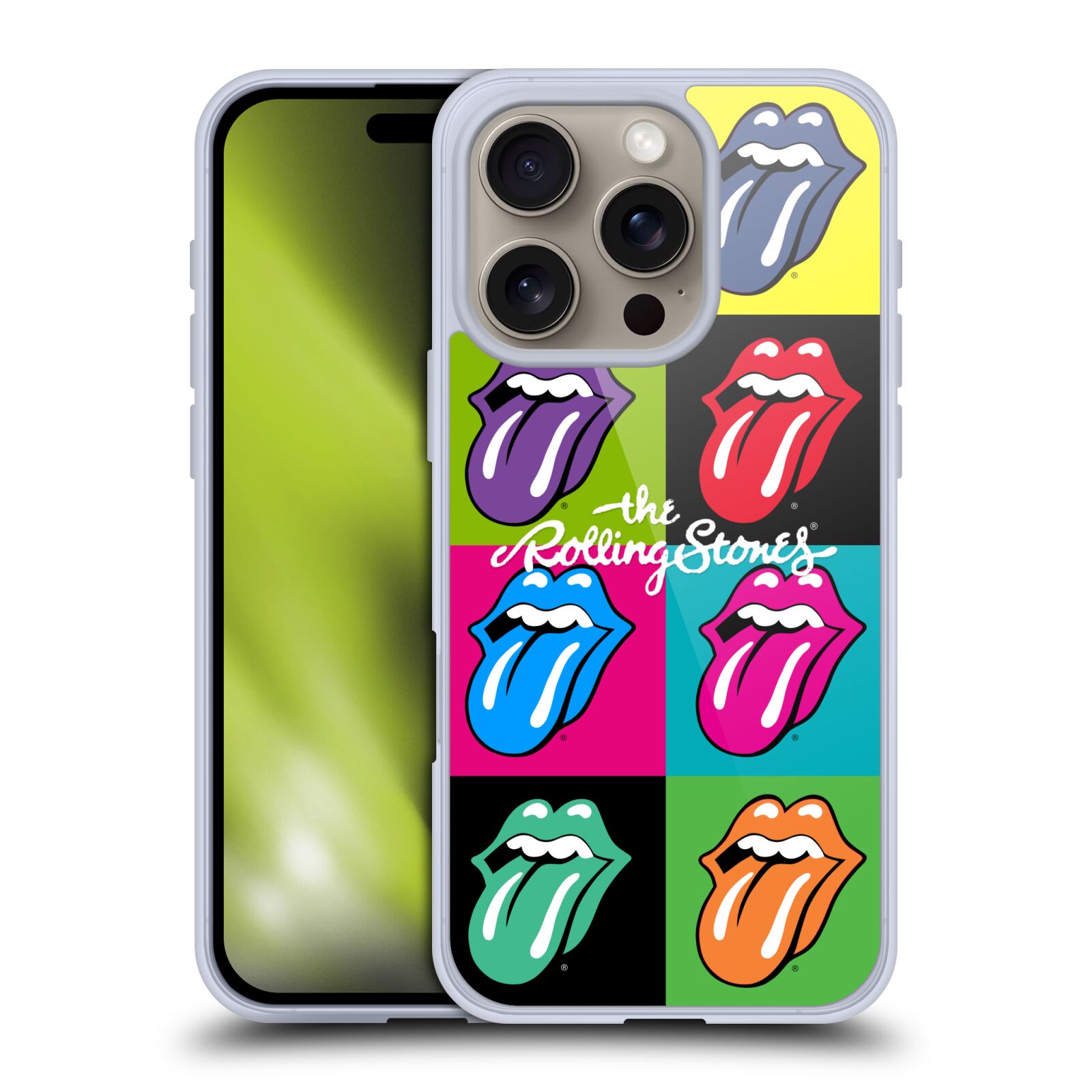 Silikonové lesklé pouzdro Apple iPhone 16 Pro - Head Case - The Rolling Stones - Pop Art Vyplazené Jazyky (Lesklý silikonový kryt, obal, pouzdro na mobilní telefon Apple iPhone 16 Pro s motivem The Rolling Stones - Pop Art Vyplazené Jazyky)