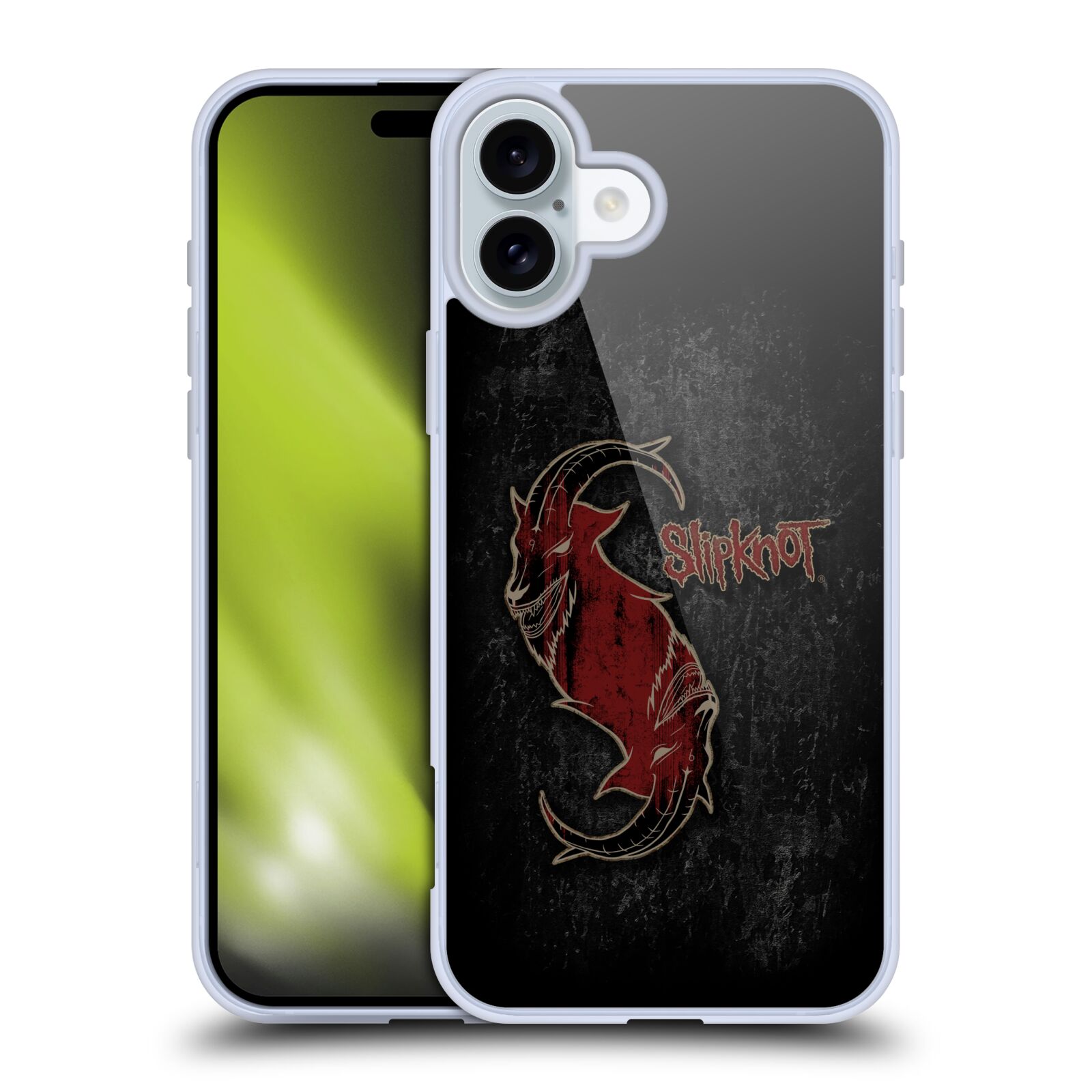 Silikonové lesklé pouzdro Apple iPhone 16 Plus - Head Case - Slipknot - Rudý kozel (Lesklý silikonový kryt, obal, pouzdro na mobilní telefon Apple iPhone 16 Plus s motivem Slipknot - Rudý kozel)