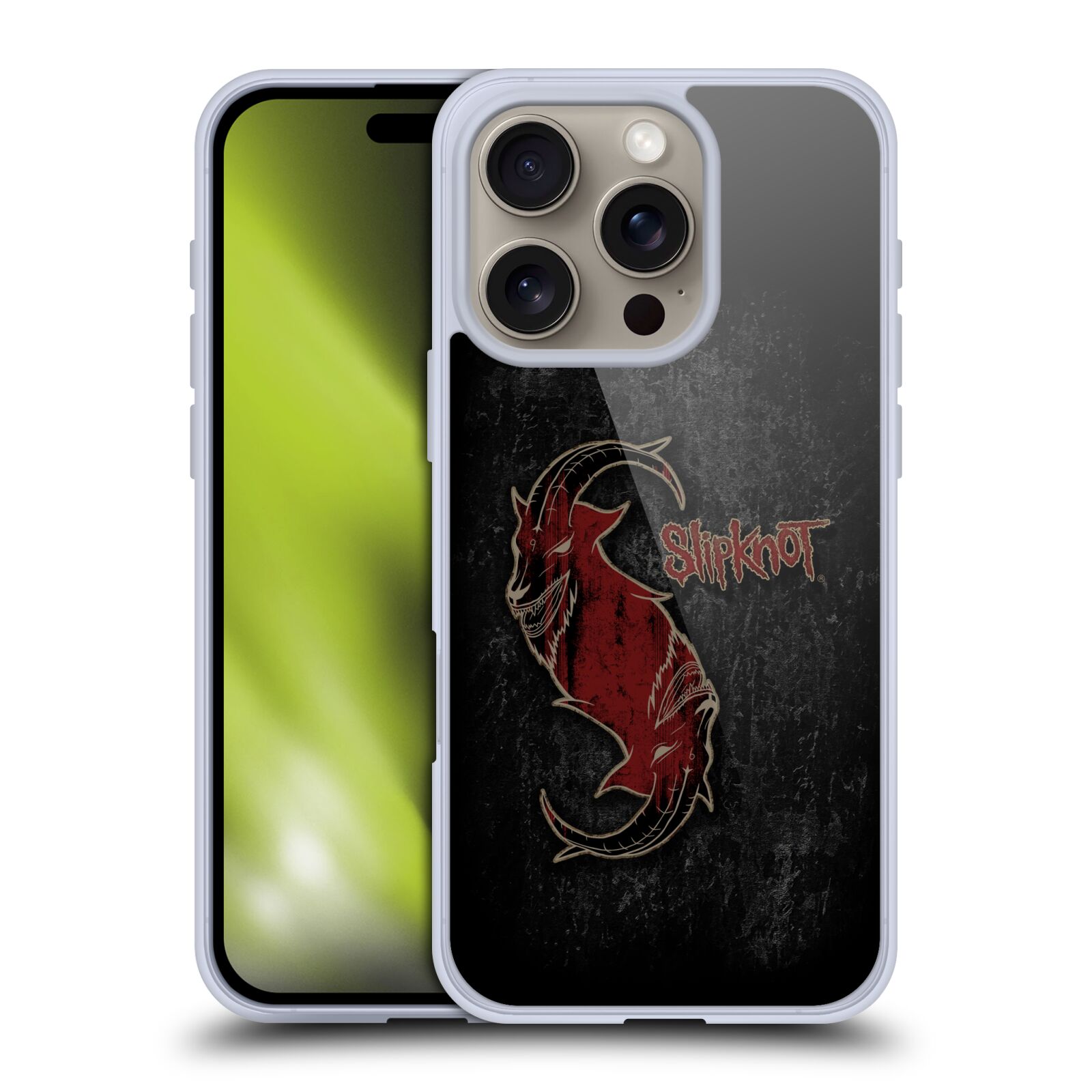 Silikonové lesklé pouzdro Apple iPhone 16 Pro - Head Case - Slipknot - Rudý kozel (Lesklý silikonový kryt, obal, pouzdro na mobilní telefon Apple iPhone 16 Pro s motivem Slipknot - Rudý kozel)