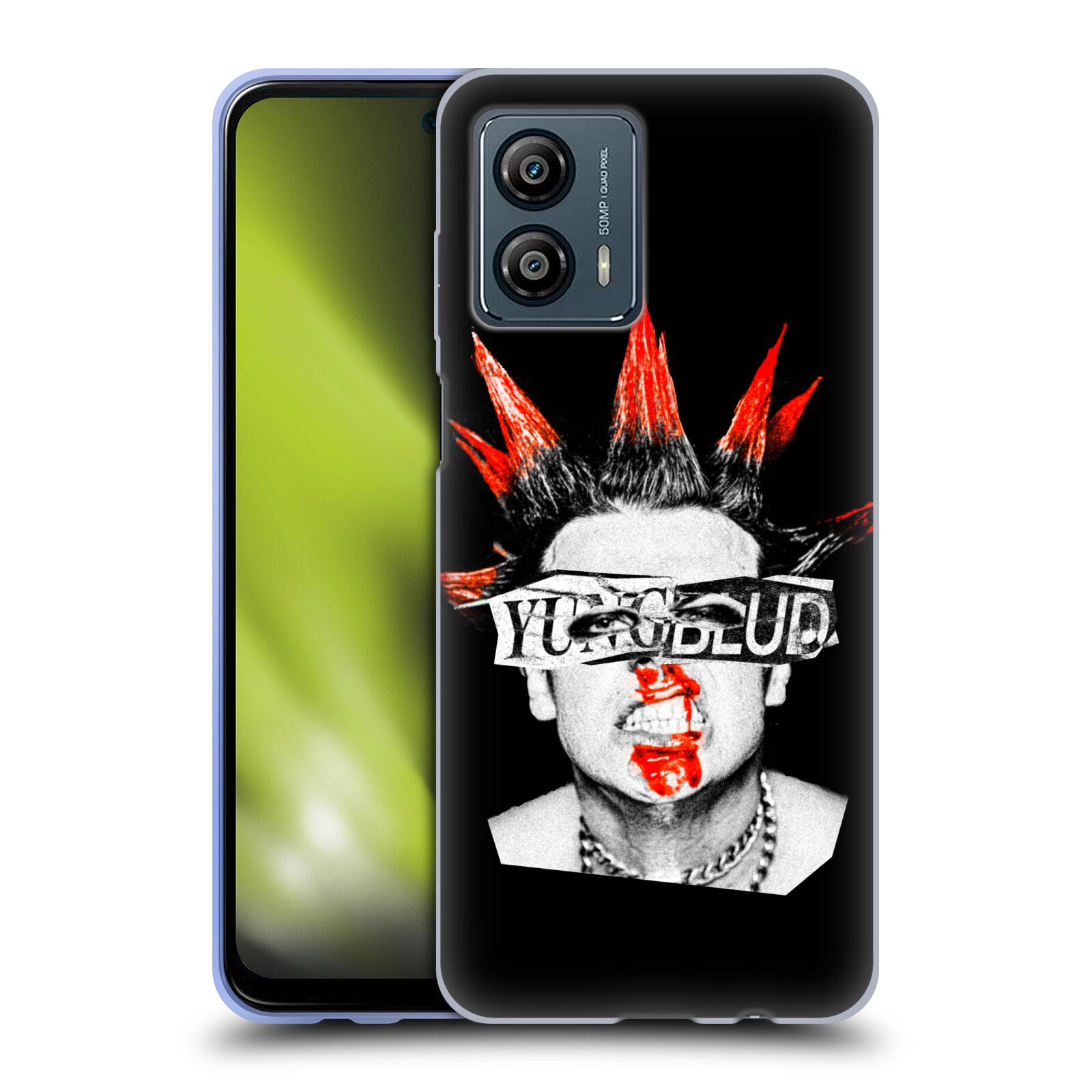 Silikonové pouzdro na mobil Motorola Moto G53 5G - Yungblud - Graphics Face (Silikonový kryt, obal, pouzdro na mobilní telefon Motorola Moto G53 5G s licencovaným motivem Yungblud - Graphics Face)