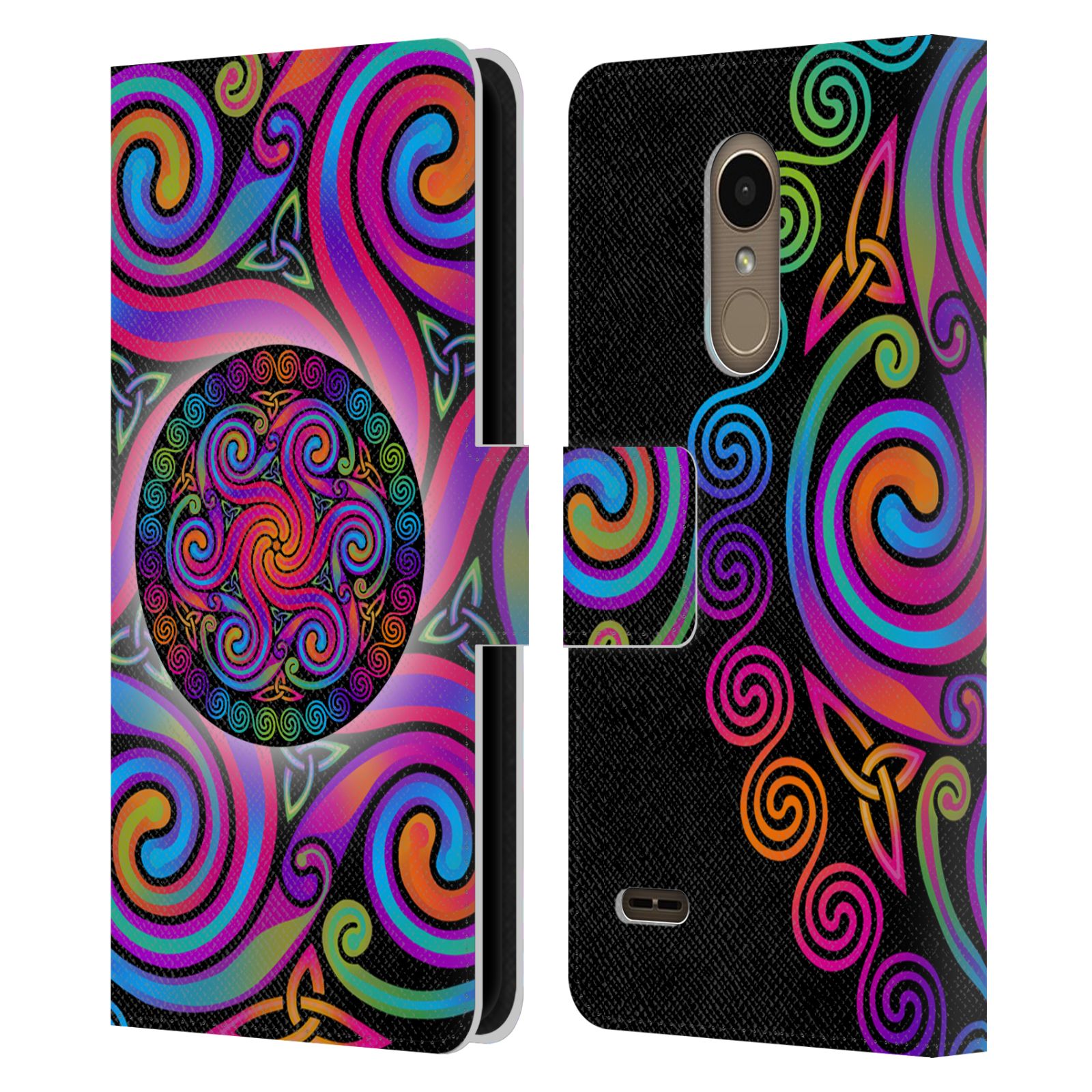 OFFICIAL BETH WILSON RAINBOW CELTIC KNOTS LEATHER BOOK CASE FOR LG PHONES 1 - Picture 7 of 7