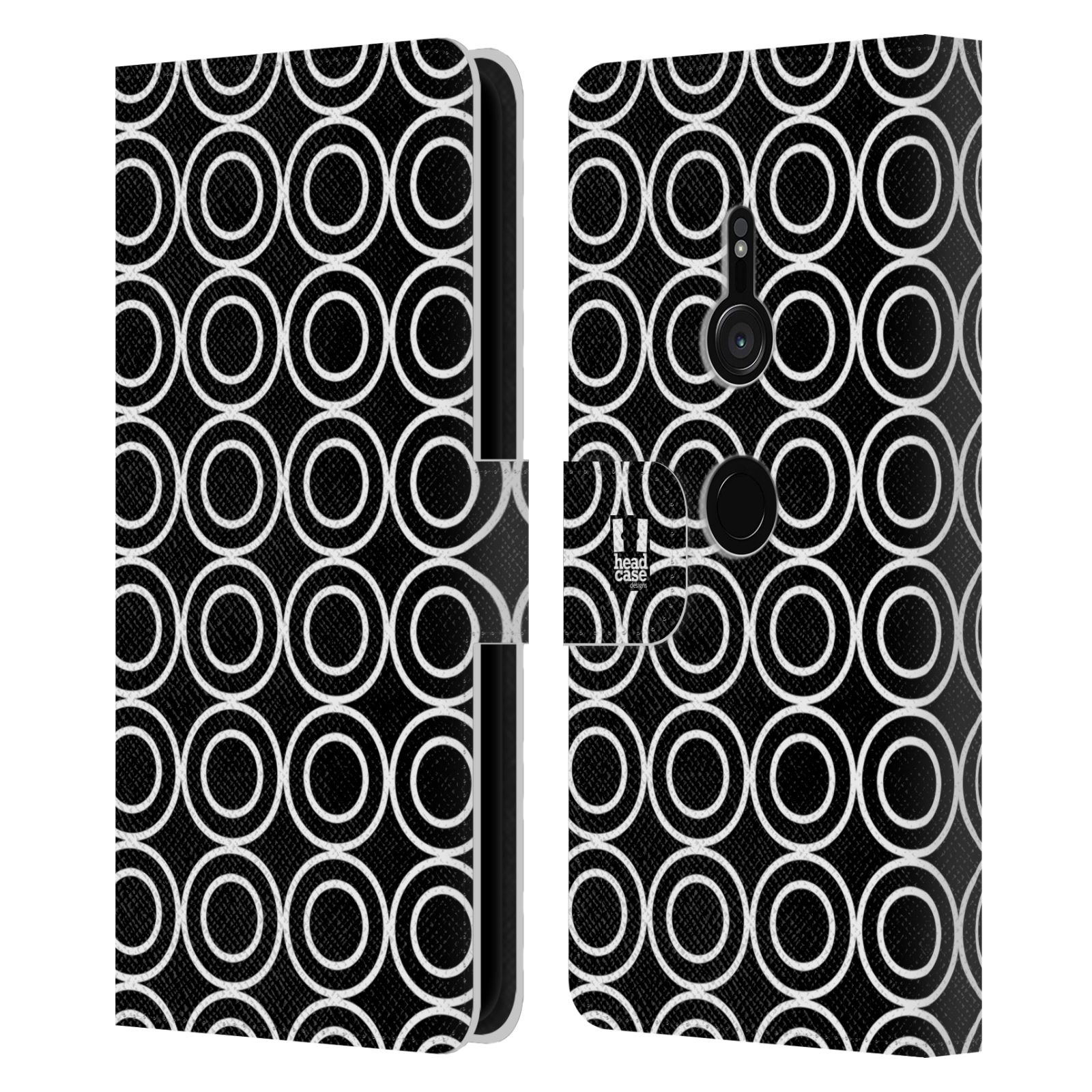 HEAD CASE DESIGNS BLACK AND WHITE PATTERNS LEATHER BOOK CASE FOR SONY PHONES 1 - Picture 9 of 15