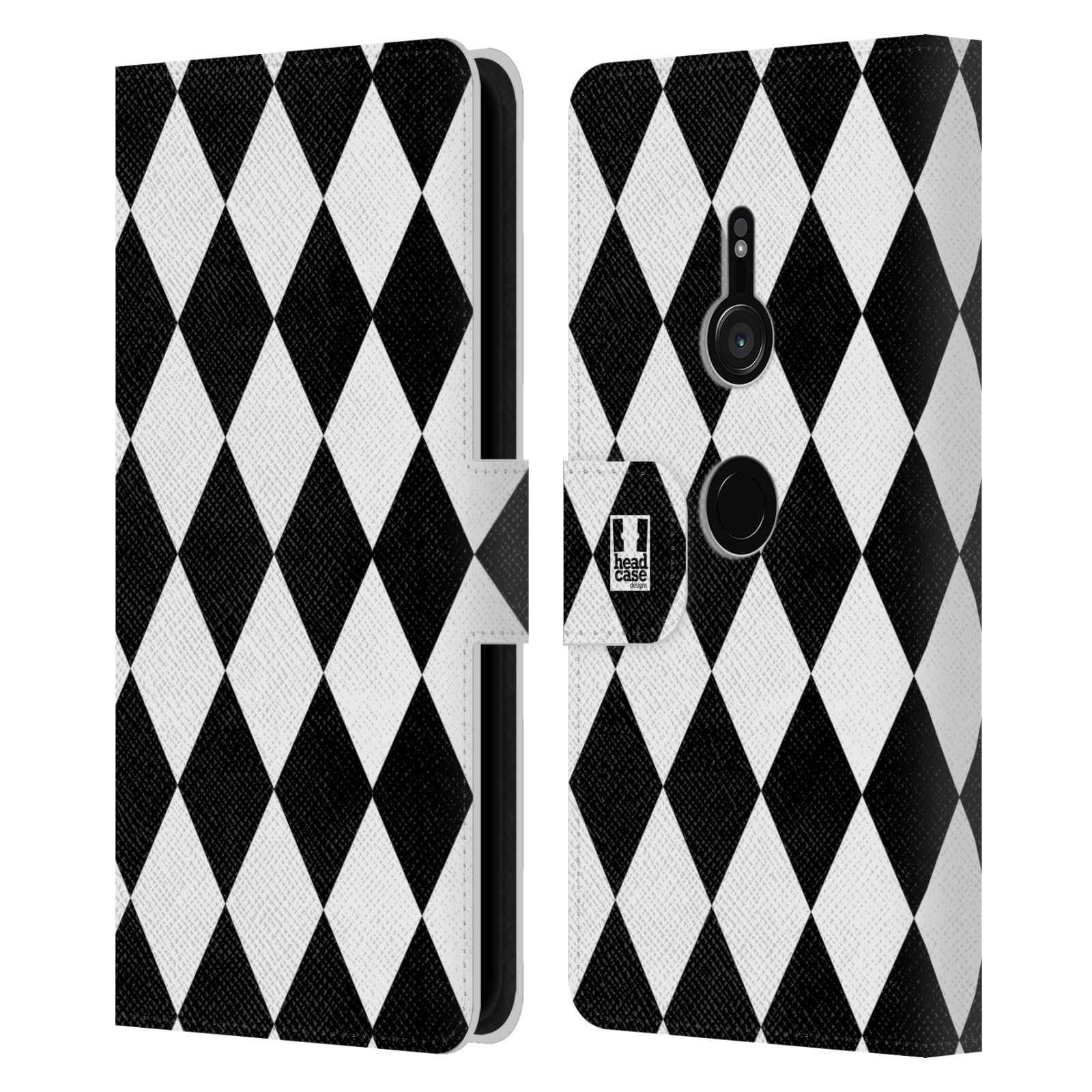 HEAD CASE DESIGNS BLACK AND WHITE PATTERNS LEATHER BOOK CASE FOR SONY PHONES 1 - Picture 7 of 15