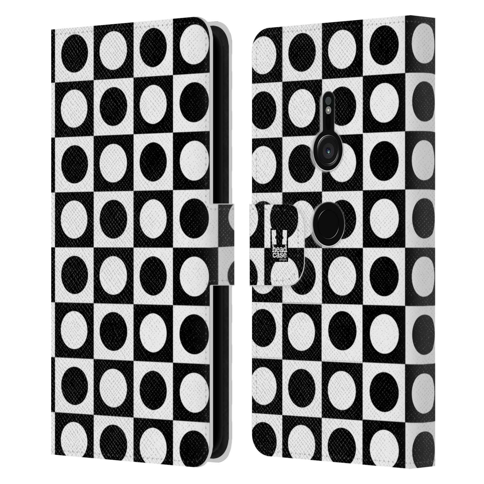HEAD CASE DESIGNS BLACK AND WHITE PATTERNS LEATHER BOOK CASE FOR SONY PHONES 1 - Picture 8 of 15