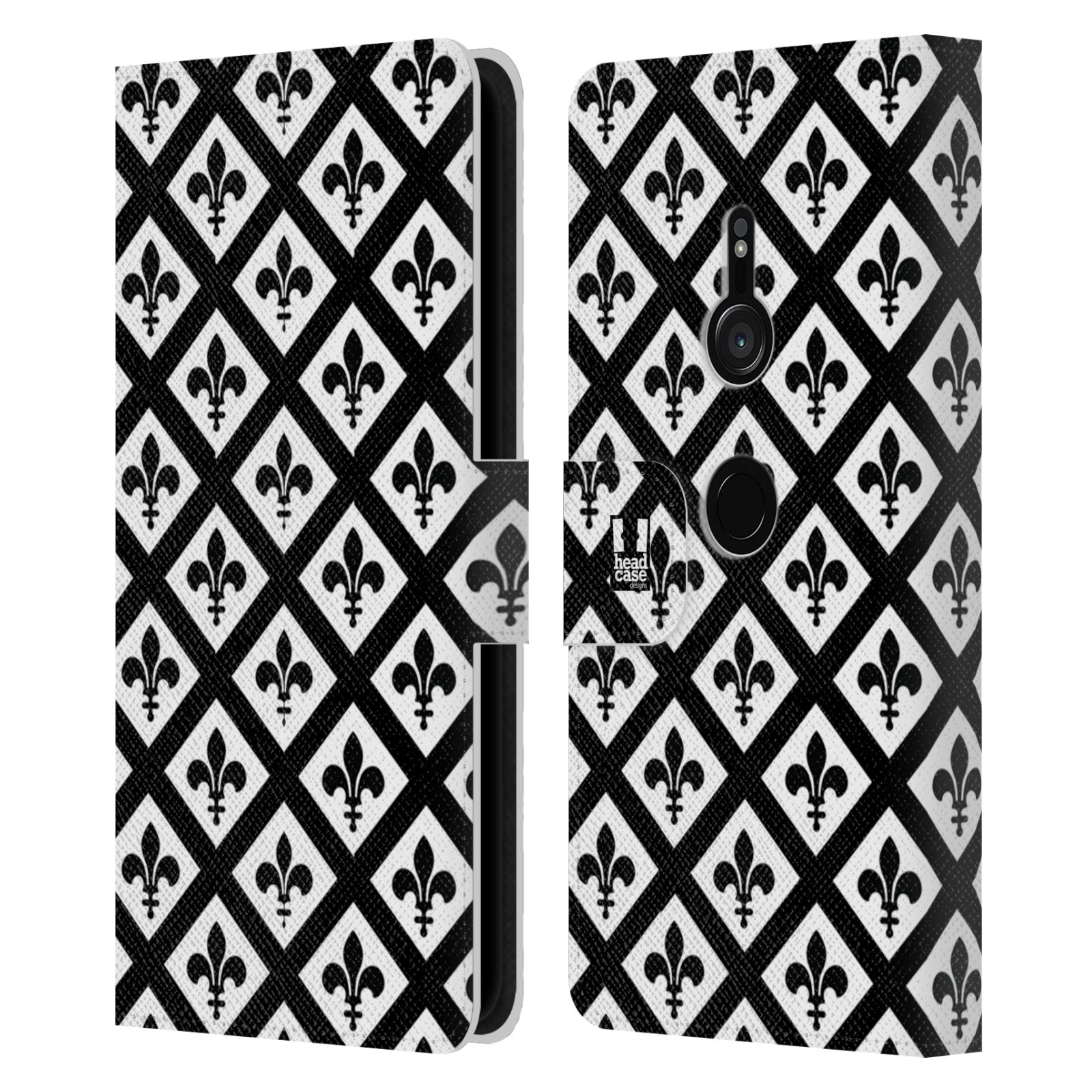 HEAD CASE DESIGNS BLACK AND WHITE PATTERNS LEATHER BOOK CASE FOR SONY PHONES 1 - Picture 11 of 15