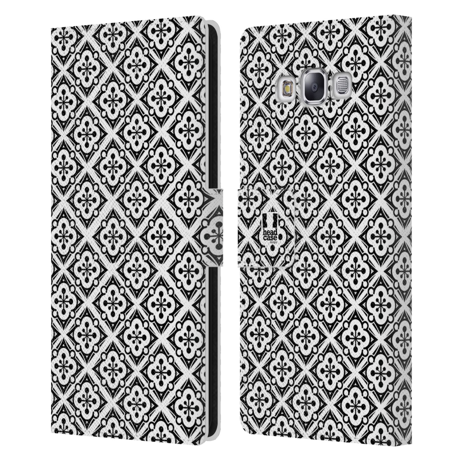 HEAD CASE DESIGNS BNW PATTERNS LEATHER BOOK CASE FOR SAMSUNG PHONES 3
