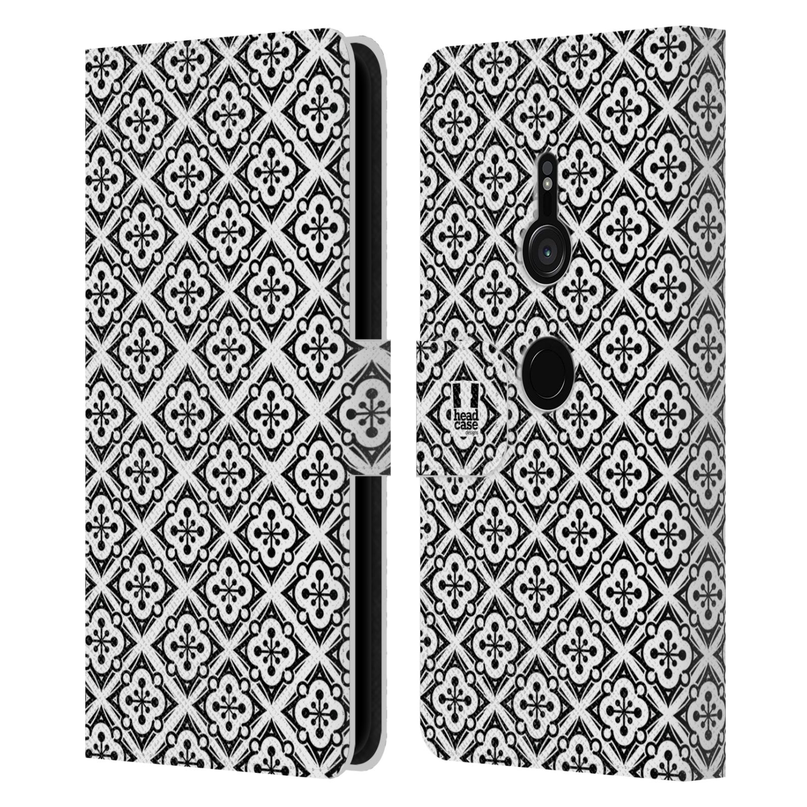 HEAD CASE DESIGNS BLACK AND WHITE PATTERNS LEATHER BOOK CASE FOR SONY PHONES 1 - Picture 12 of 15