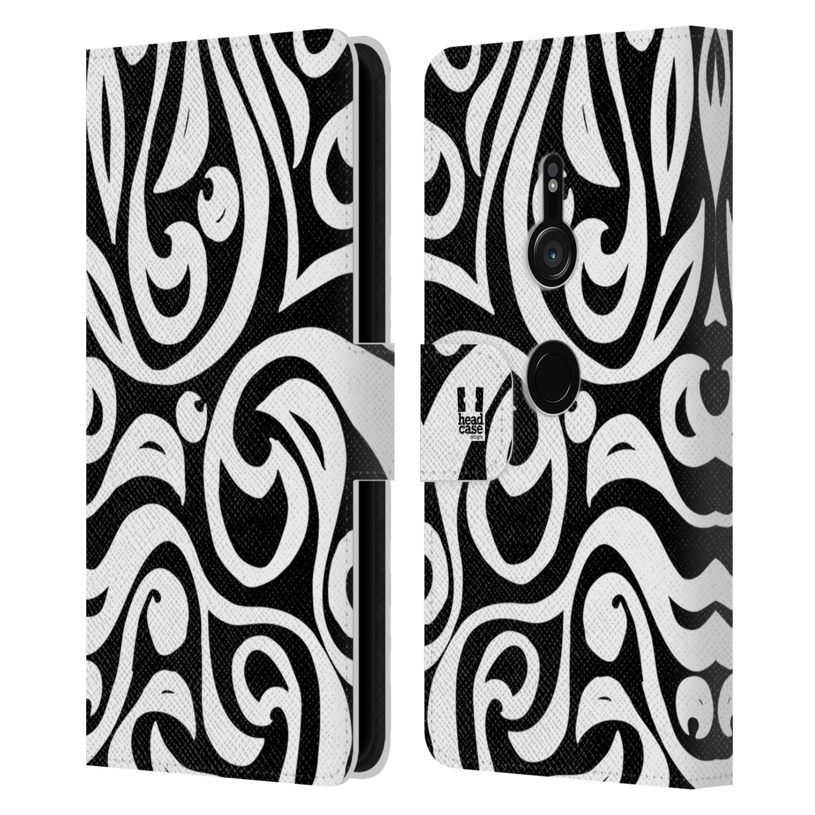 HEAD CASE DESIGNS BLACK AND WHITE PATTERNS LEATHER BOOK CASE FOR SONY PHONES 1 - Picture 13 of 15