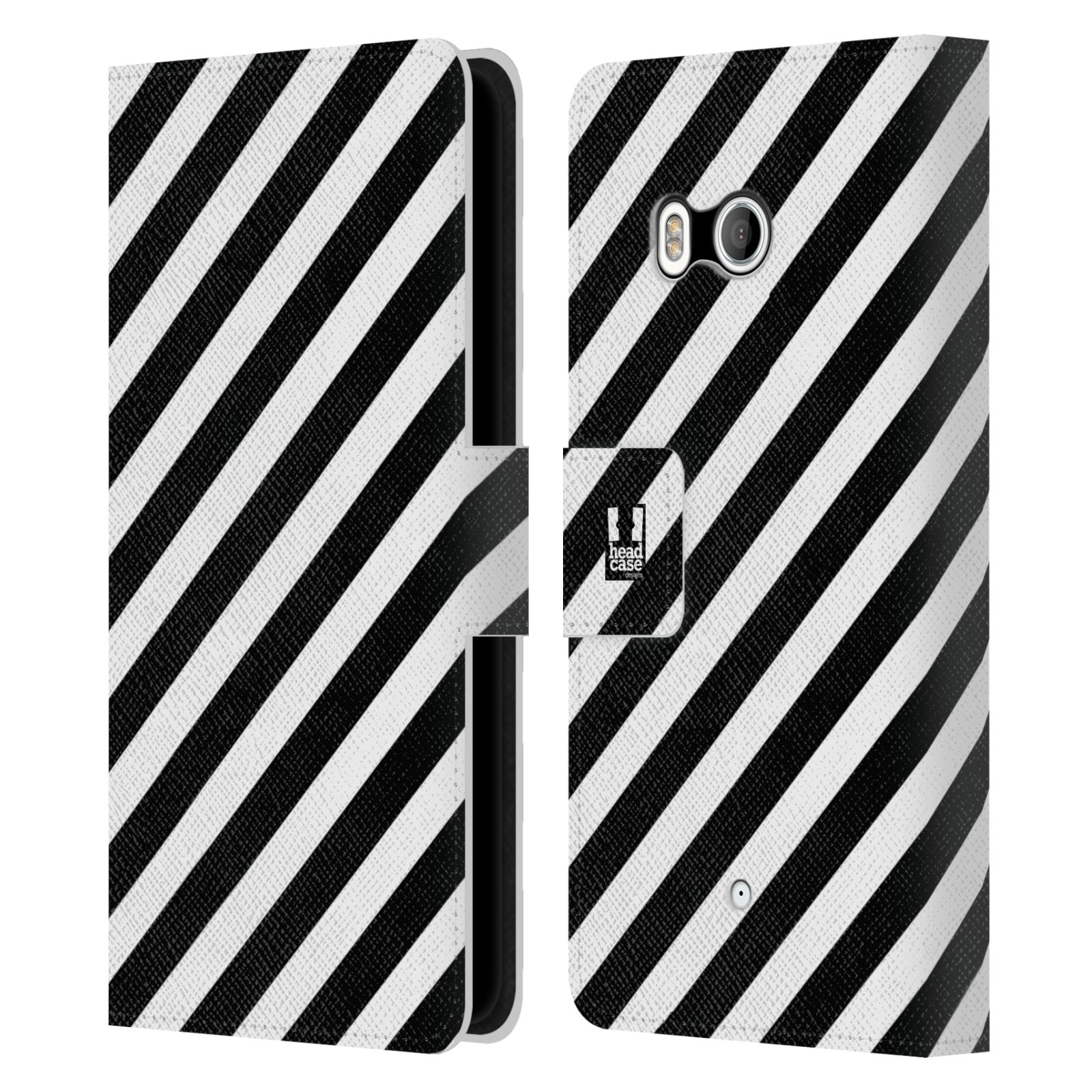 HEAD CASE DESIGNS BLACK AND WHITE PATTERNS LEATHER BOOK CASE FOR HTC PHONES 1 - Picture 7 of 7