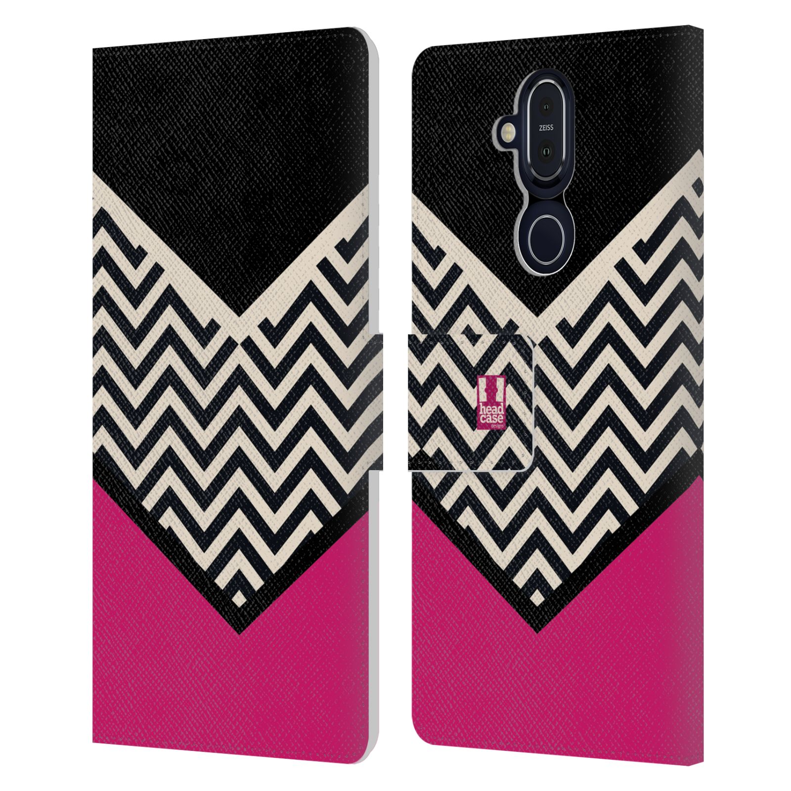 HEAD CASE DESIGNS COLOUR BLOCK CHEVRON LEATHER BOOK WALLET CASE FOR NOKIA PHONES - Picture 7 of 16
