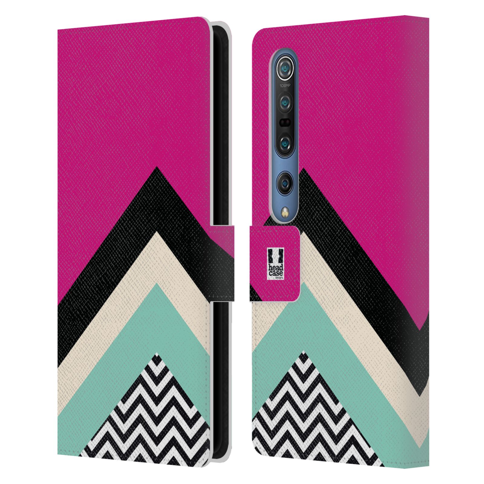 HEAD CASE DESIGNS COLOUR BLOCK CHEVRON LEATHER BOOK CASE FOR XIAOMI PHONES - Picture 8 of 16