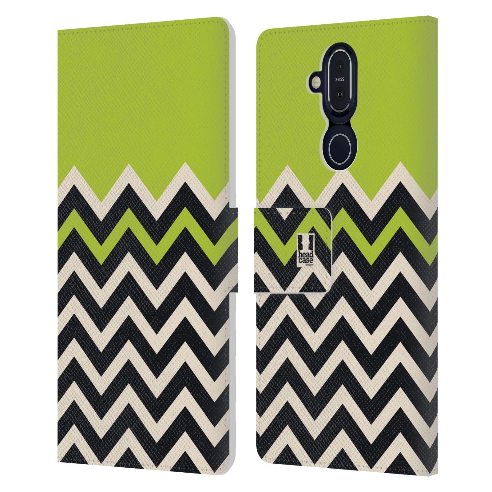 HEAD CASE DESIGNS COLOUR BLOCK CHEVRON LEATHER BOOK WALLET CASE FOR NOKIA PHONES - Picture 9 of 16