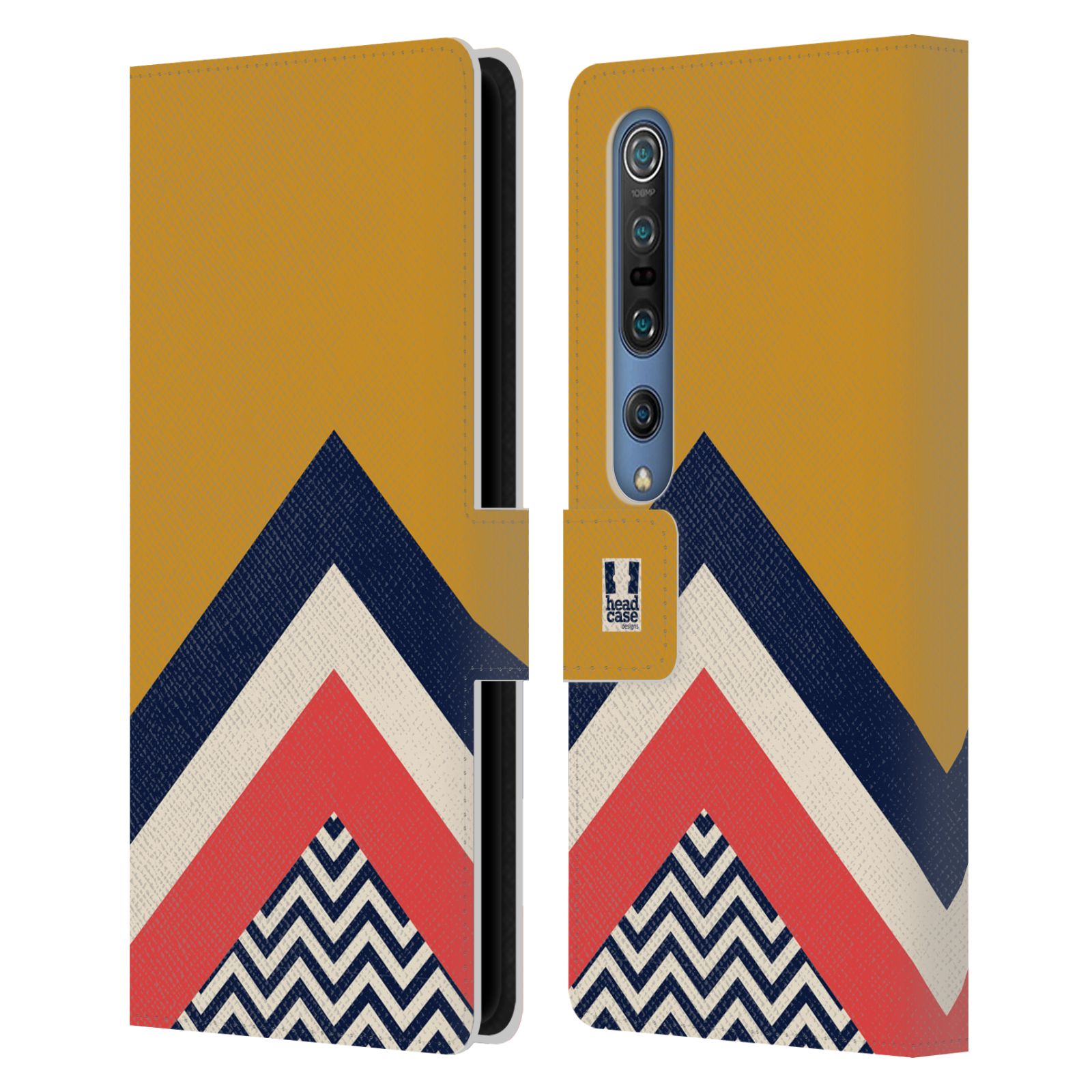 HEAD CASE DESIGNS COLOUR BLOCK CHEVRON LEATHER BOOK CASE FOR XIAOMI PHONES - Picture 10 of 16