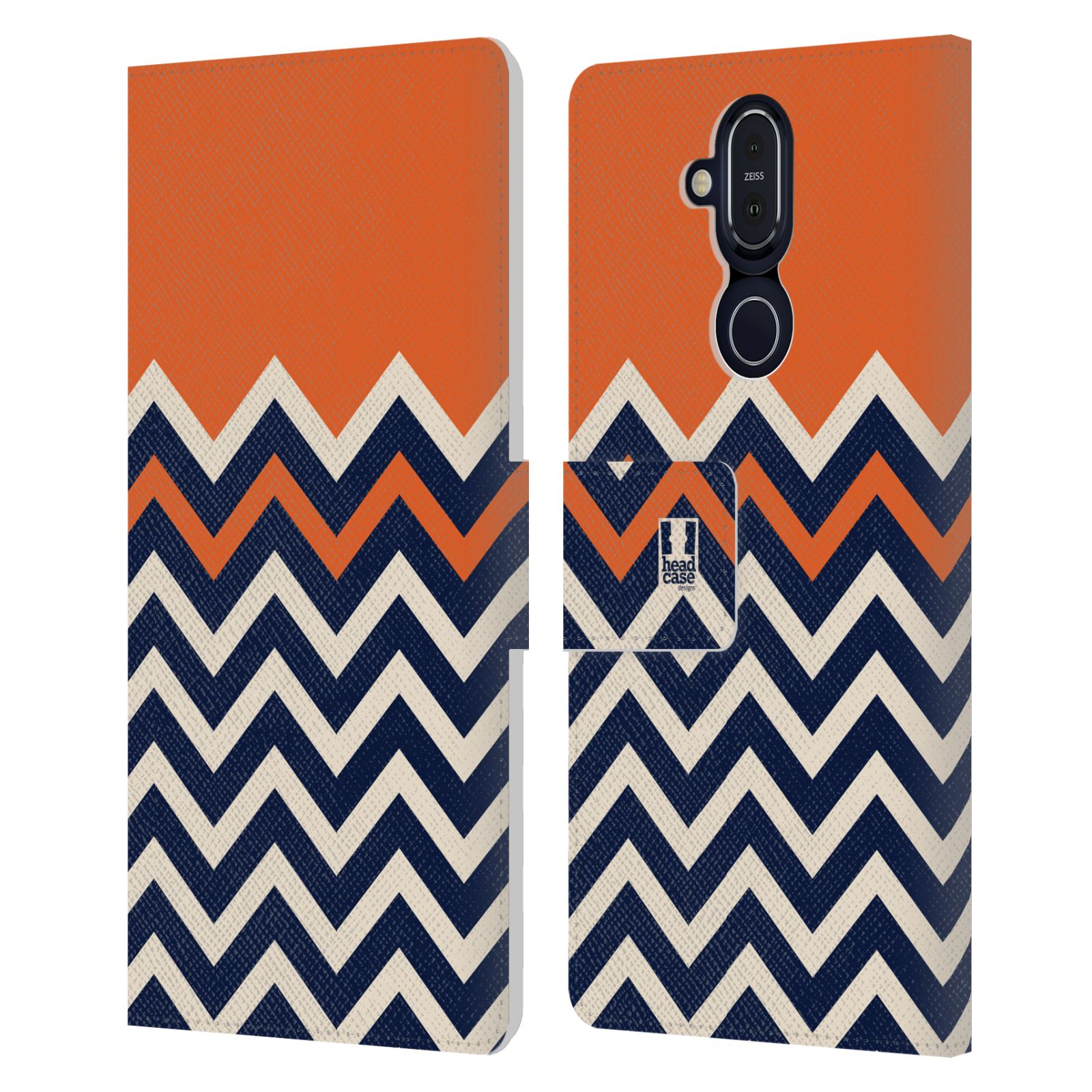 HEAD CASE DESIGNS COLOUR BLOCK CHEVRON LEATHER BOOK WALLET CASE FOR NOKIA PHONES - Picture 11 of 16