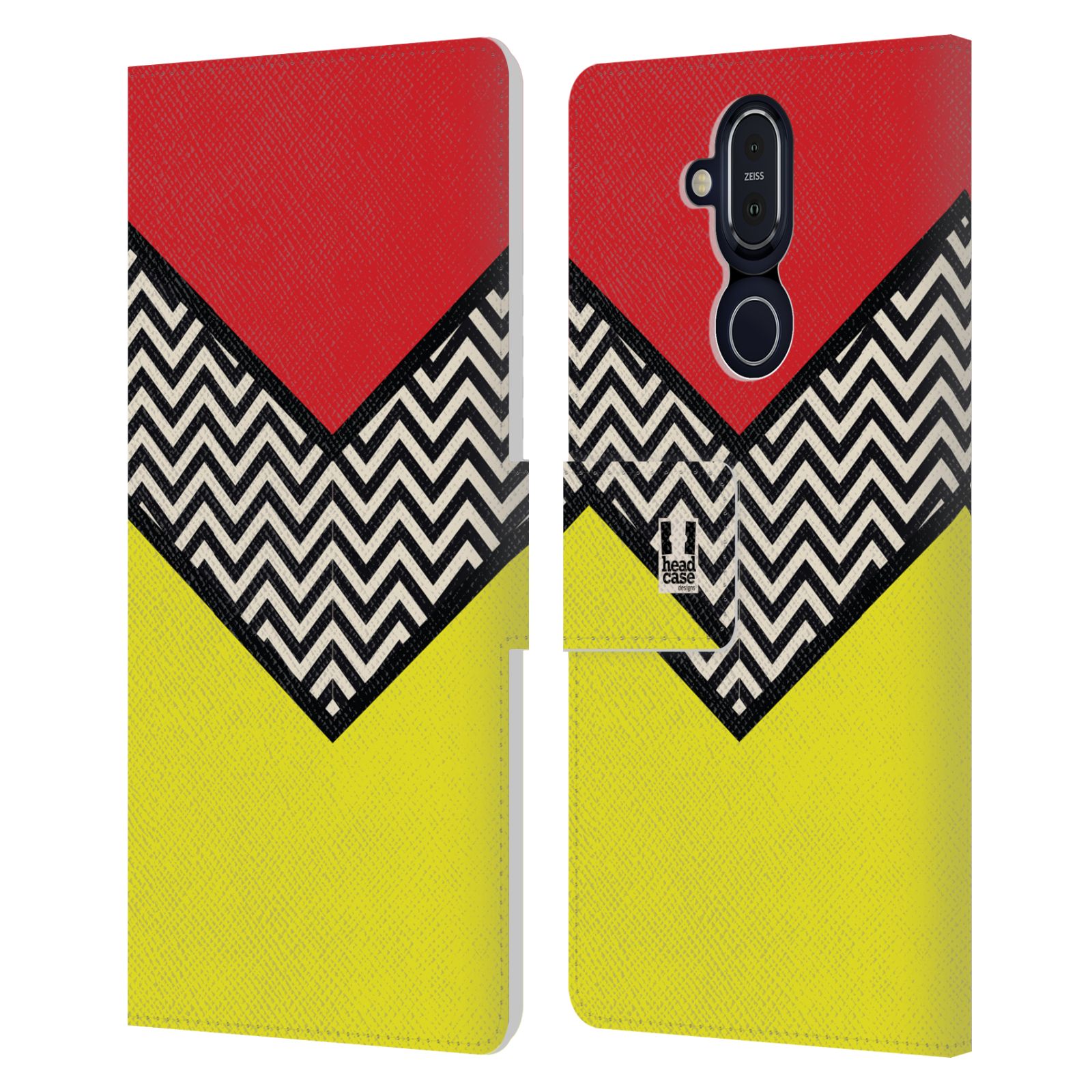HEAD CASE DESIGNS COLOUR BLOCK CHEVRON LEATHER BOOK WALLET CASE FOR NOKIA PHONES - Picture 12 of 16