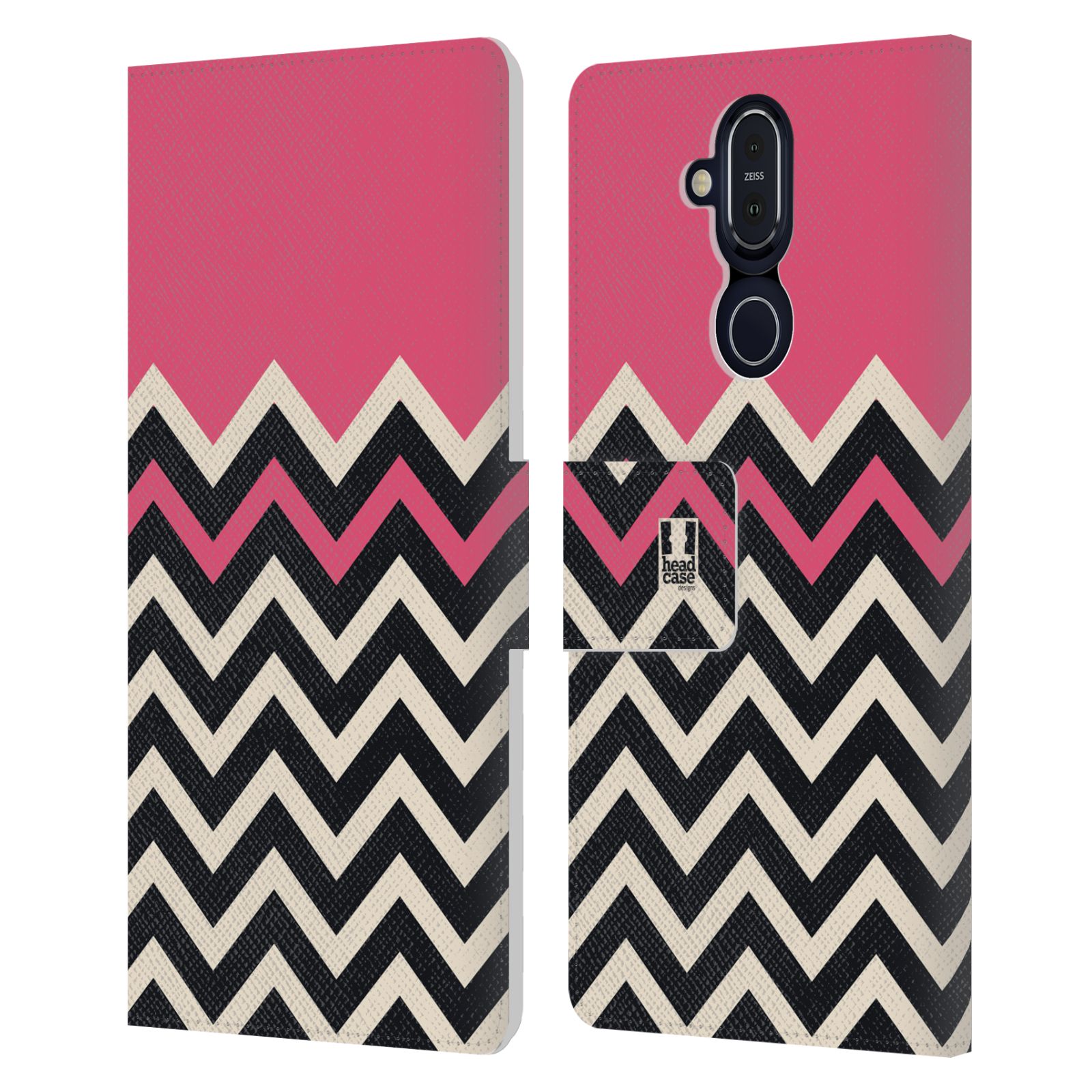 HEAD CASE DESIGNS COLOUR BLOCK CHEVRON LEATHER BOOK WALLET CASE FOR NOKIA PHONES - Picture 13 of 16