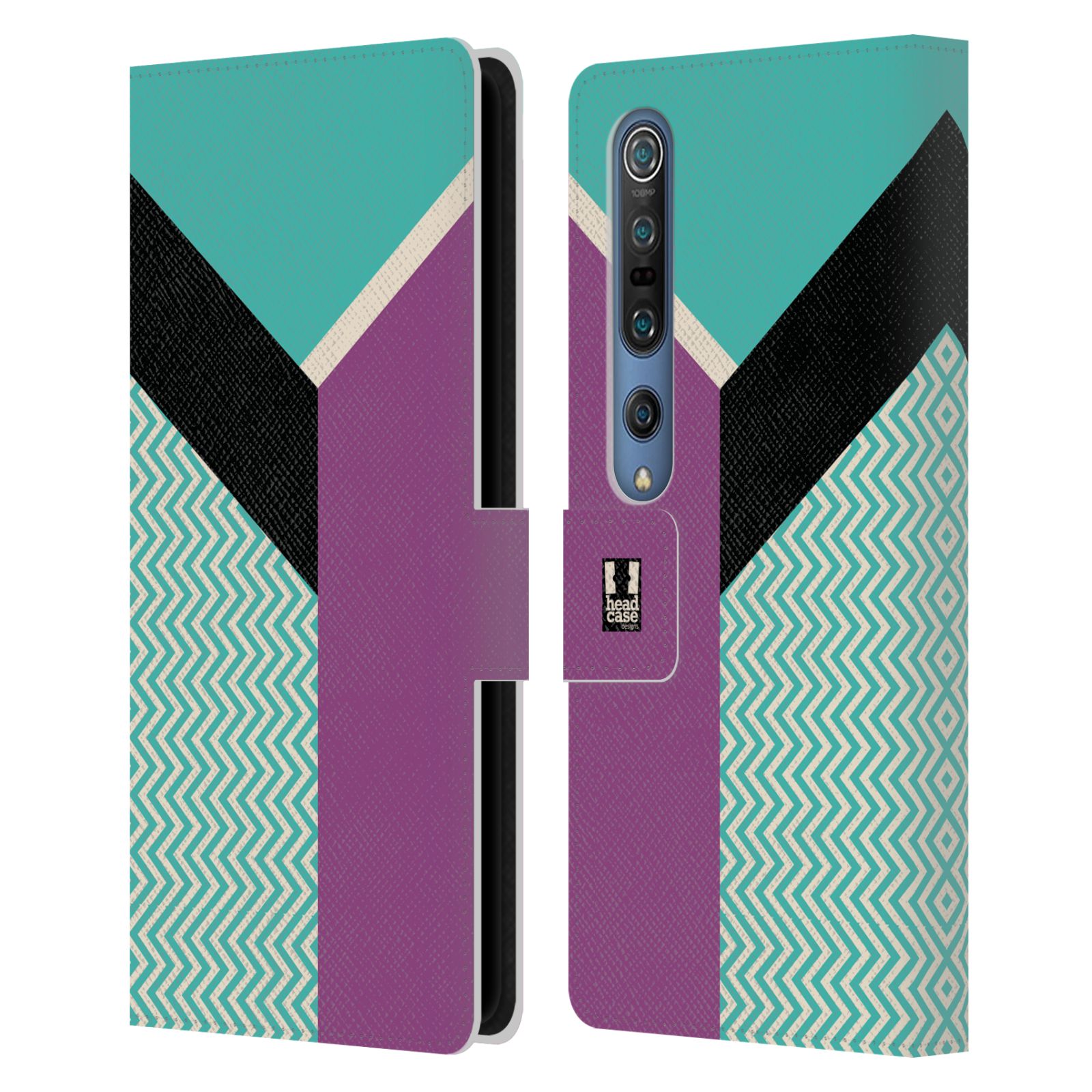 HEAD CASE DESIGNS COLOUR BLOCK CHEVRON LEATHER BOOK CASE FOR XIAOMI PHONES - Picture 15 of 16
