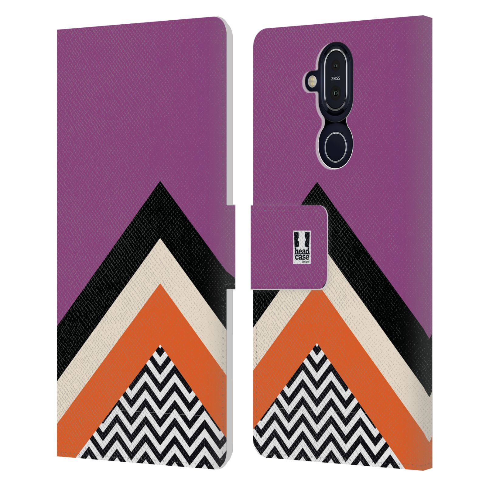 HEAD CASE DESIGNS COLOUR BLOCK CHEVRON LEATHER BOOK WALLET CASE FOR NOKIA PHONES - Picture 16 of 16