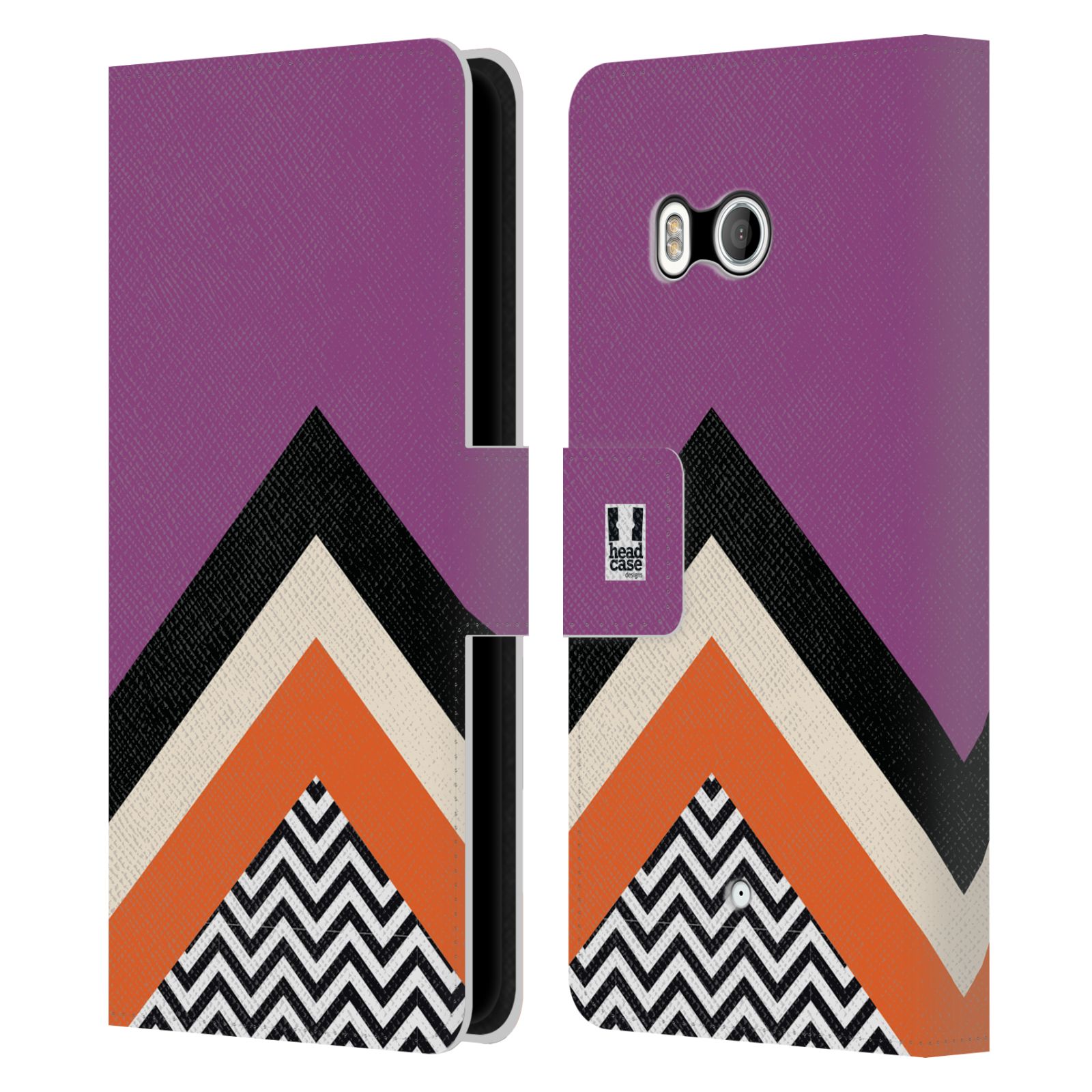 FUNDA BILLETERA HEAD CASE DESIGNS CON DIBUJO DE COLOR DE CUERO CHEVRON PARA TELÉFONOS HTC 1 - Imagen 7 de 7
