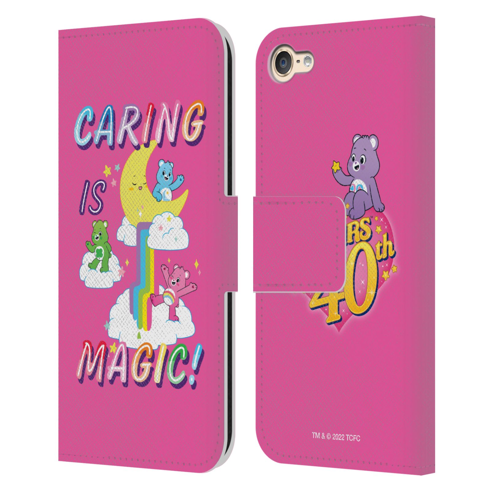 OFFICIAL CARE BEARS 40TH ANNIVERSARY LEATHER BOOK CASE FOR APPLE iPOD TOUCH MP3 - Picture 7 of 12
