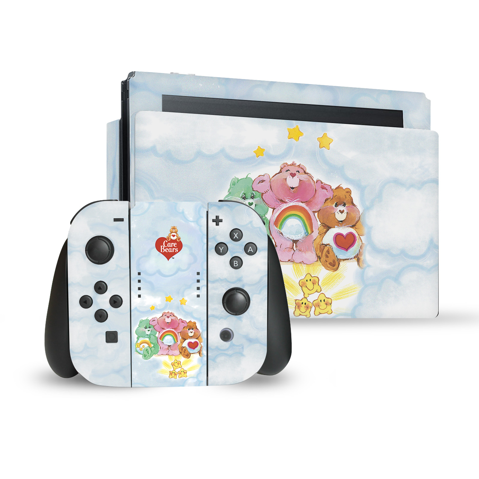 OFFICIAL CARE BEARS CLASSIC VINYL STICKER SKIN DECAL FOR NINTENDO SWITCH BUNDLE