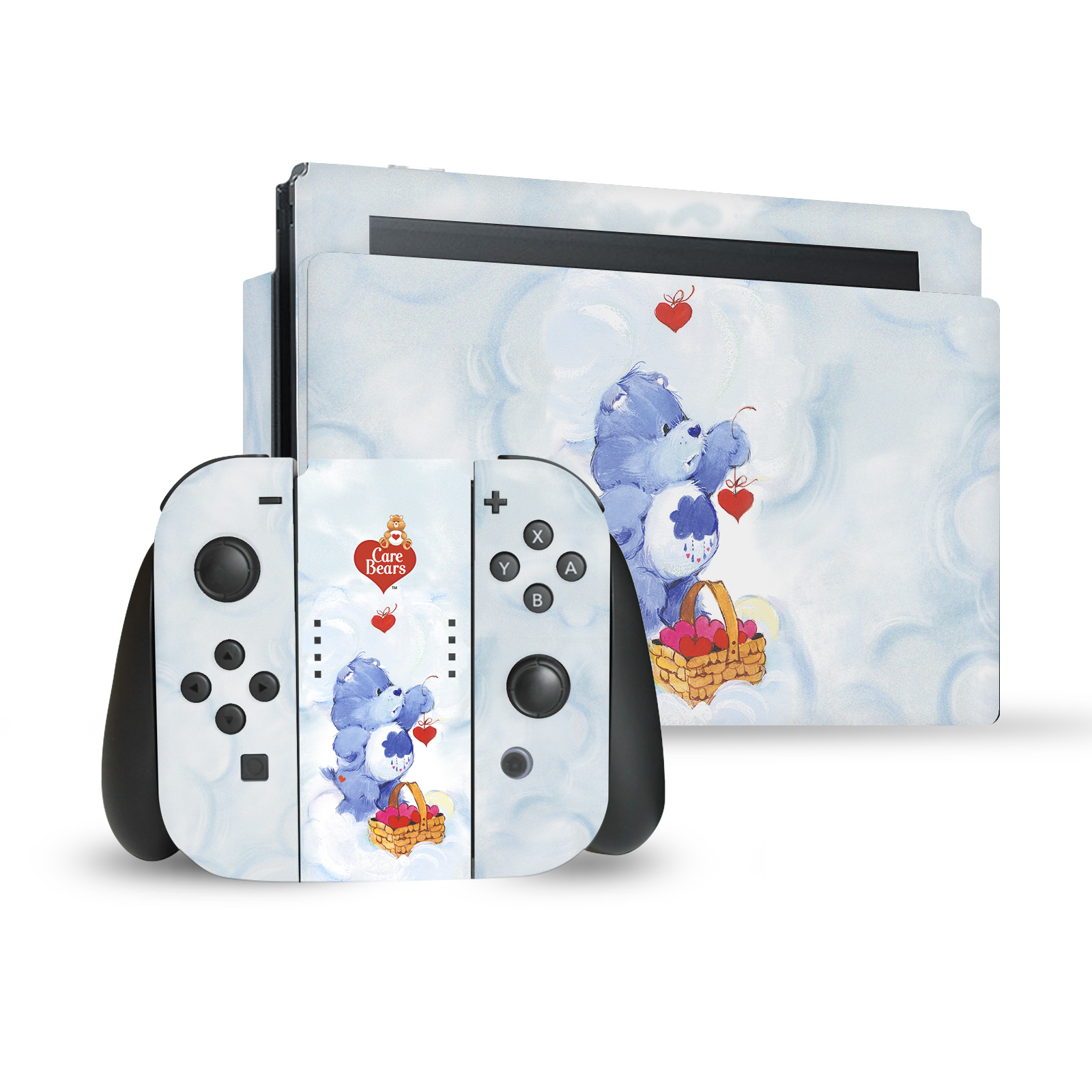 OFFICIAL CARE BEARS CLASSIC VINYL STICKER SKIN DECAL FOR NINTENDO SWITCH BUNDLE