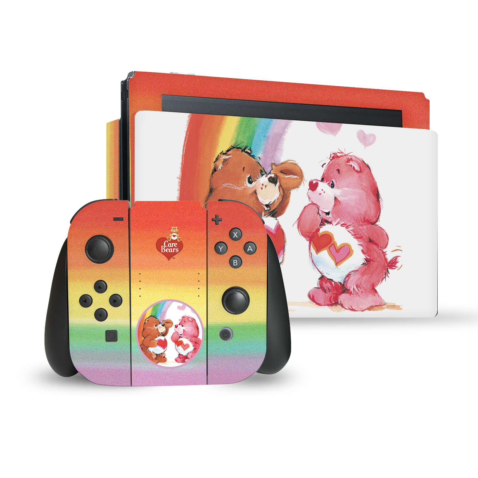 OFFICIAL CARE BEARS CLASSIC VINYL STICKER SKIN DECAL FOR NINTENDO SWITCH BUNDLE