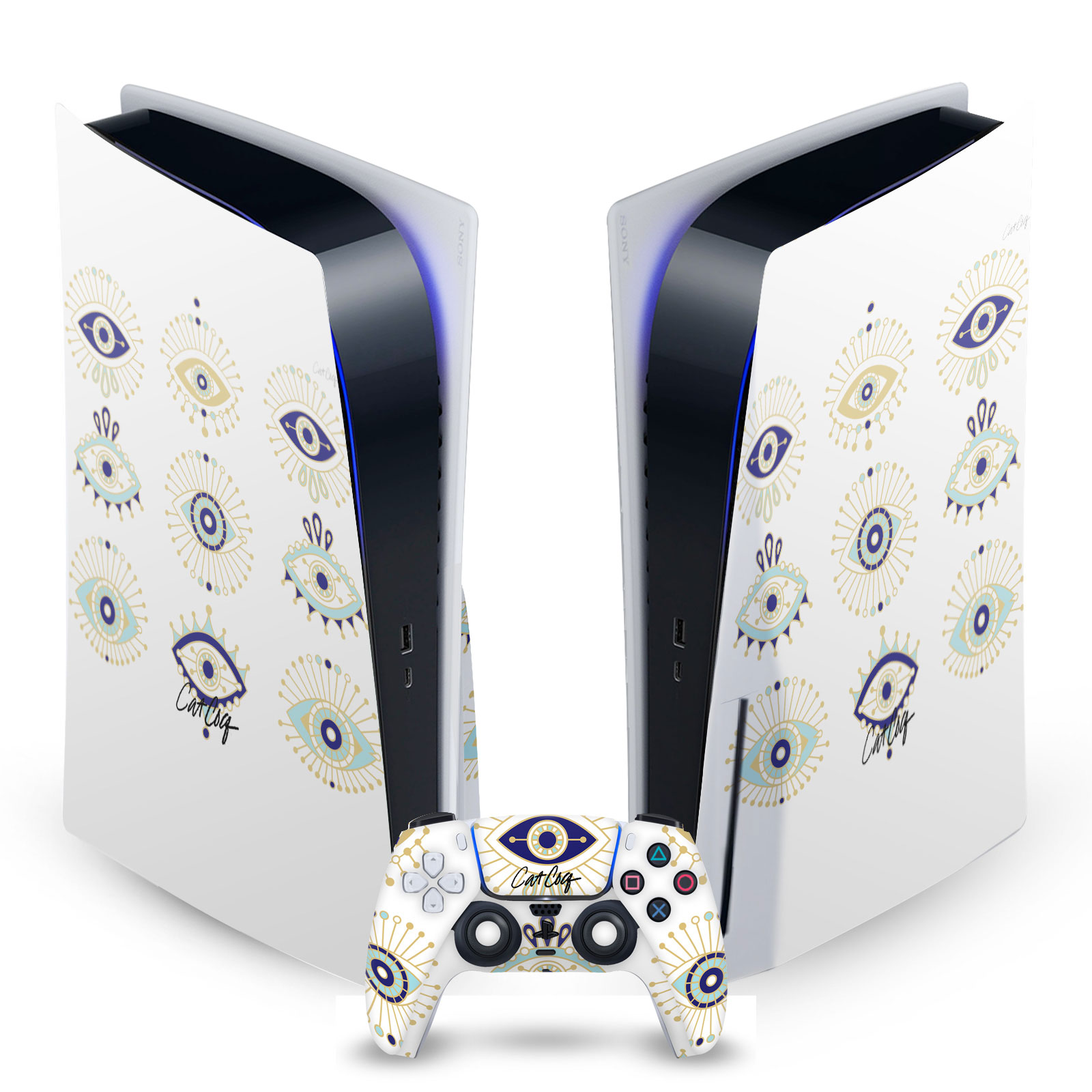 OFFICIAL CAT COQUILLETTE ART MIX VINYL SKIN FOR SONY PS5 DISC EDITION BUNDLE