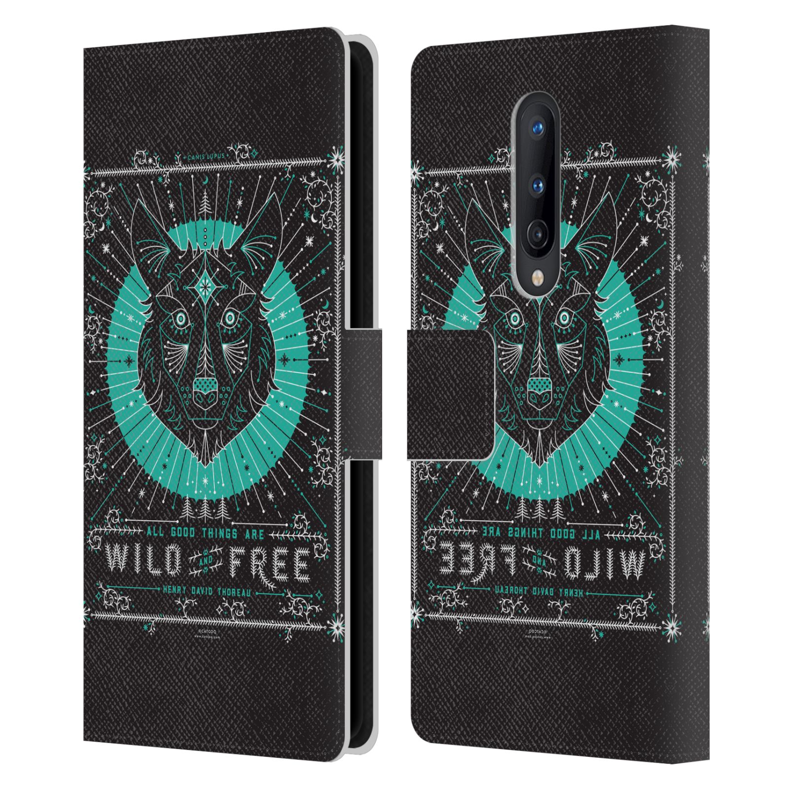 OFFICIAL CAT COQUILLETTE LINEAR LEATHER BOOK CASE FOR BLACKBERRY ONEPLUS - Picture 14 of 15