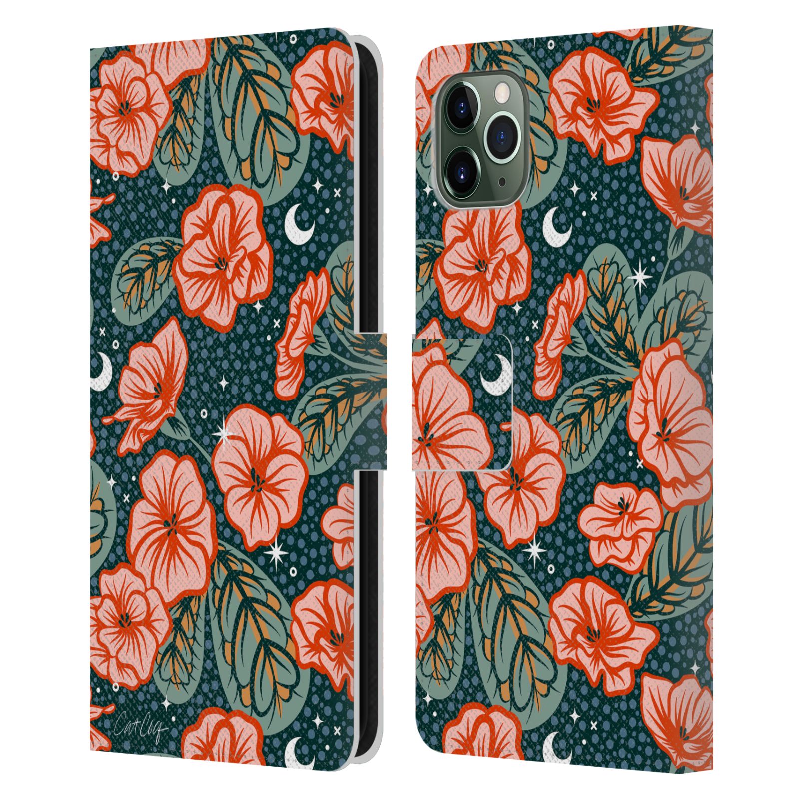 CAT COQUILLETTE TROPICAL WILDLIFE LEATHER BOOK WALLET CASE FOR APPLE iPHONE - Picture 8 of 16