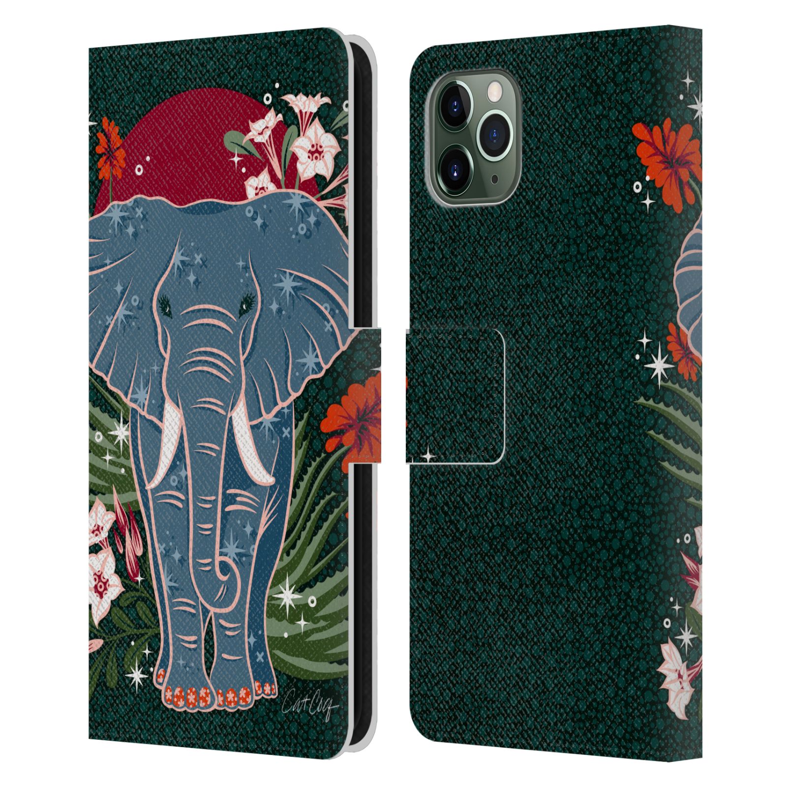 CAT COQUILLETTE TROPICAL WILDLIFE LEATHER BOOK WALLET CASE FOR APPLE iPHONE - Picture 11 of 16